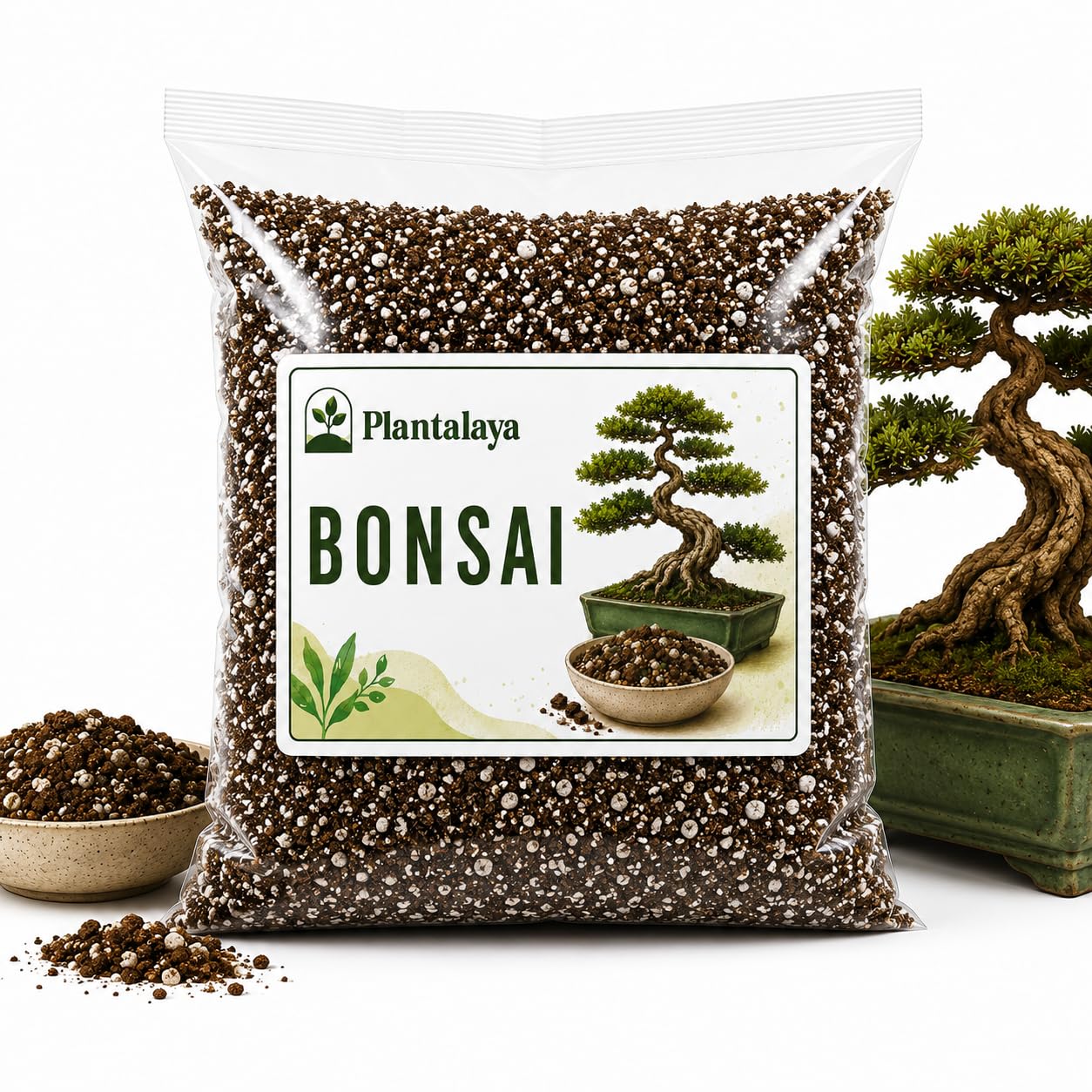 Plantalaya Bonsai Potting Mix – Premium Bonsai Soil & Growing Medium – Free Draining Aerated Root Support – Specialist Potting Compost for Indoor & Outdoor Bonsai Trees – Repotting & Growing