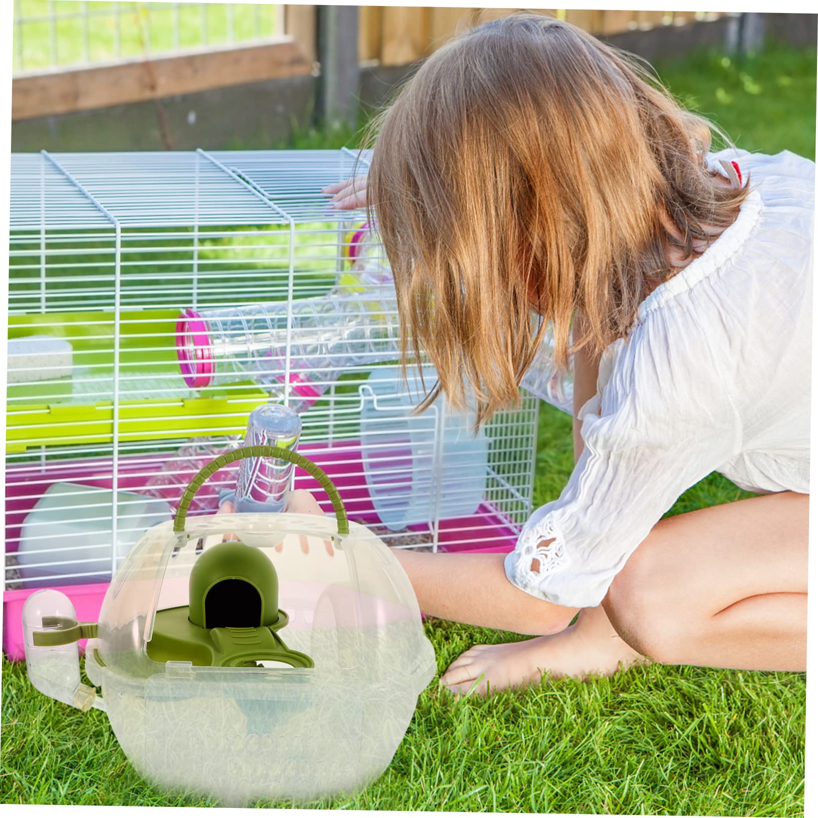 Mikikit Portable Hamster Travel Cage Breathable Carrier Box for Animals Lightweight Design for Gerbils Mice and Hedgehogs for