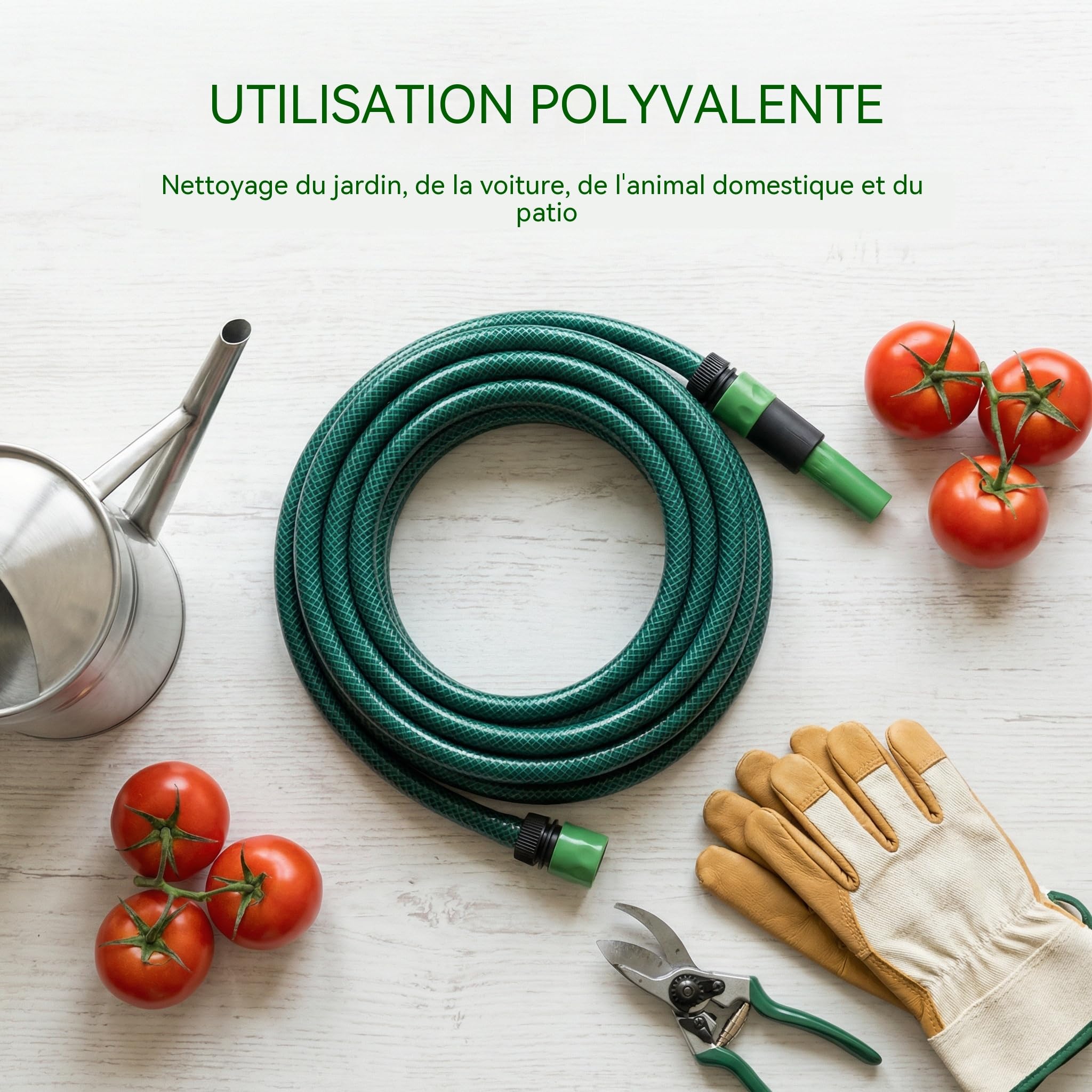 Darnassus Tuyau d'arrosage court en PVC avec connexion rapide en plastique – 30 m, étanche et anti-nœuds, tuyau de raccordement ID de 12 mm pour machine à laver, camping-car, caravane