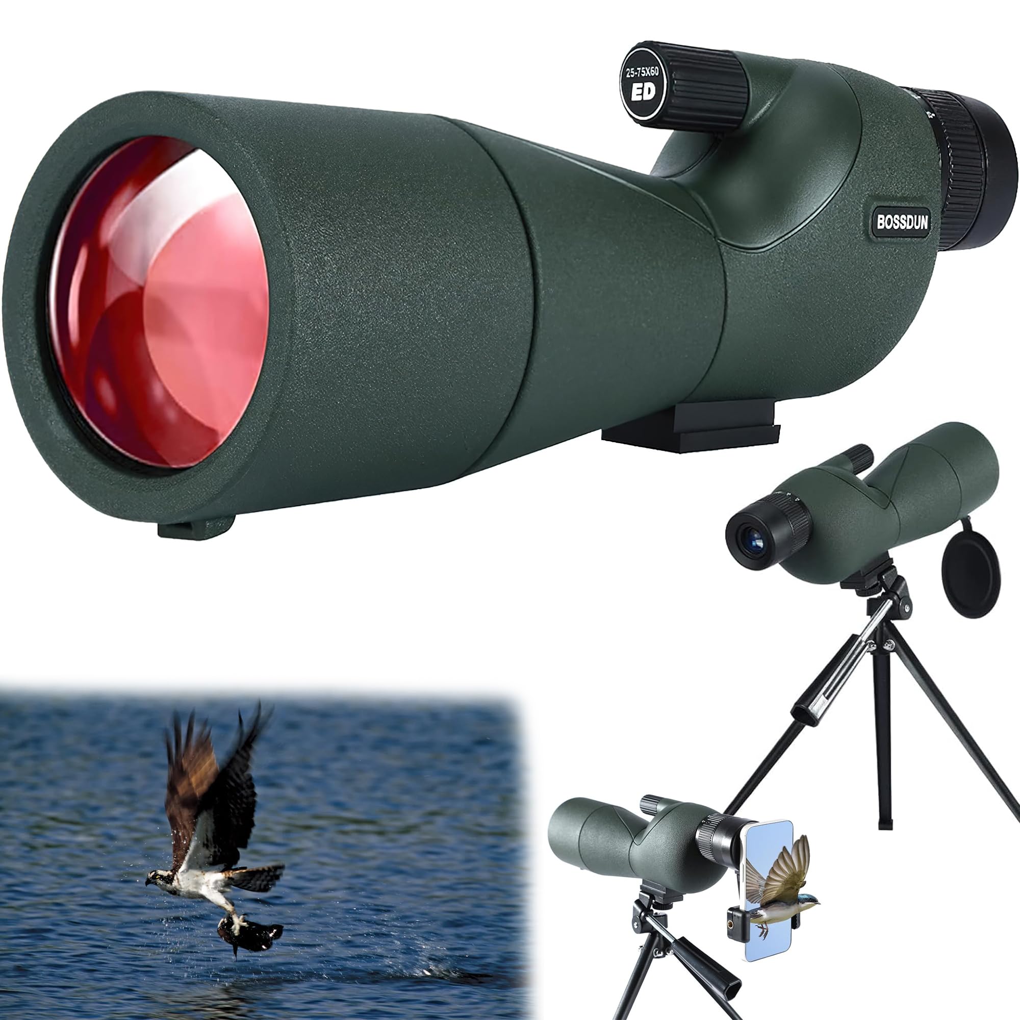 PIVDO Monoculars for Long Distance - 25-75x60 Monocular Telescope with Tripod | Spotting Scope for Camping, Wildlife, Bird Watching, Hunting, Travelling. Extra-Wide View-picture-19