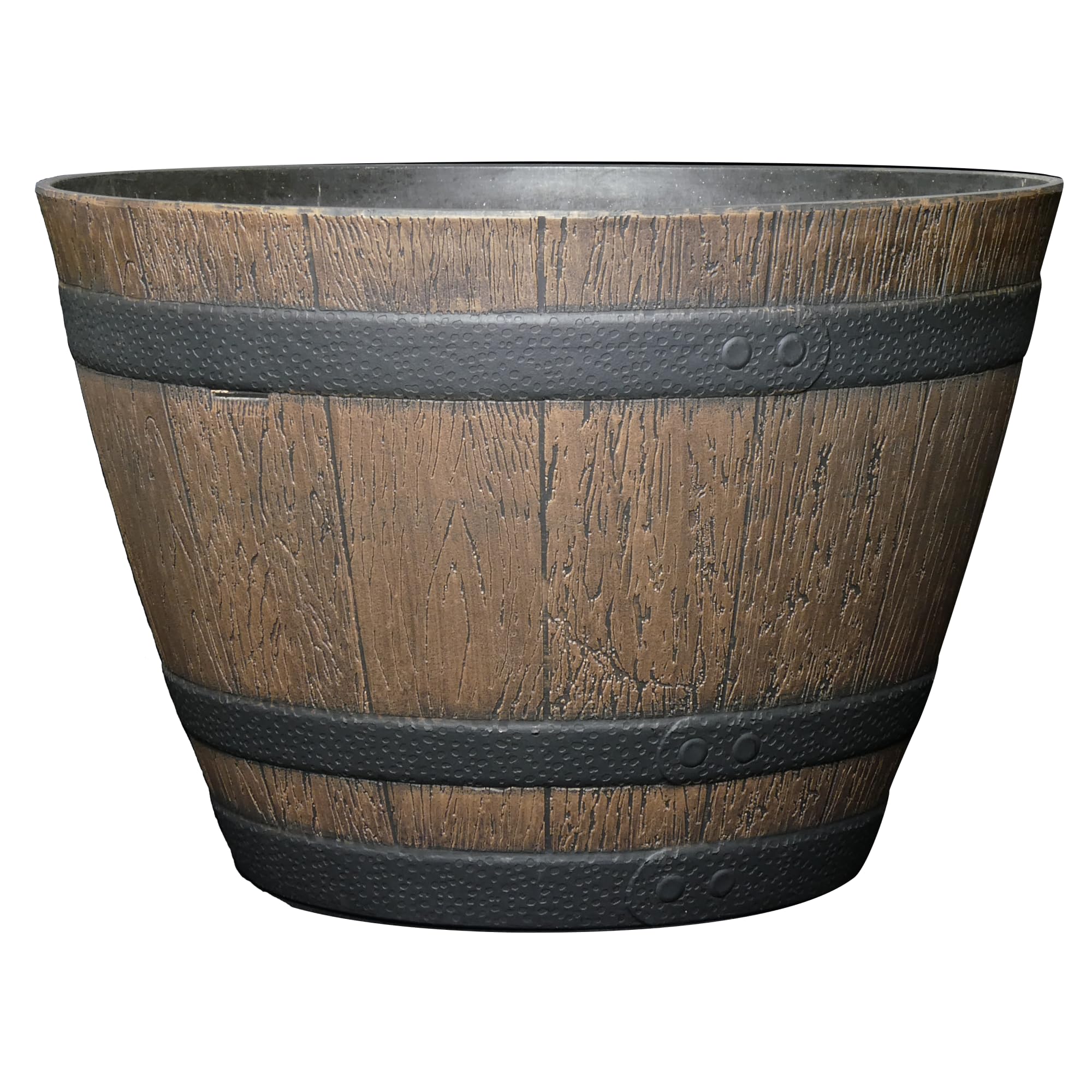 Classic Home & Garden Whiskey Barrel Planter Walnut
