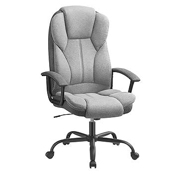 SONGMICS Gaming Chair with Armrests, Dove Grey/Ink Black