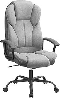 SONGMICS Chaise de Bureau, Fauteuil Gaming, Siège Ergonomique avec Accoudoirs, Réglable en Hauteur, Télétravail, Espace de Travail, Gris Tourterelle et Noir d'encre OBG057G01