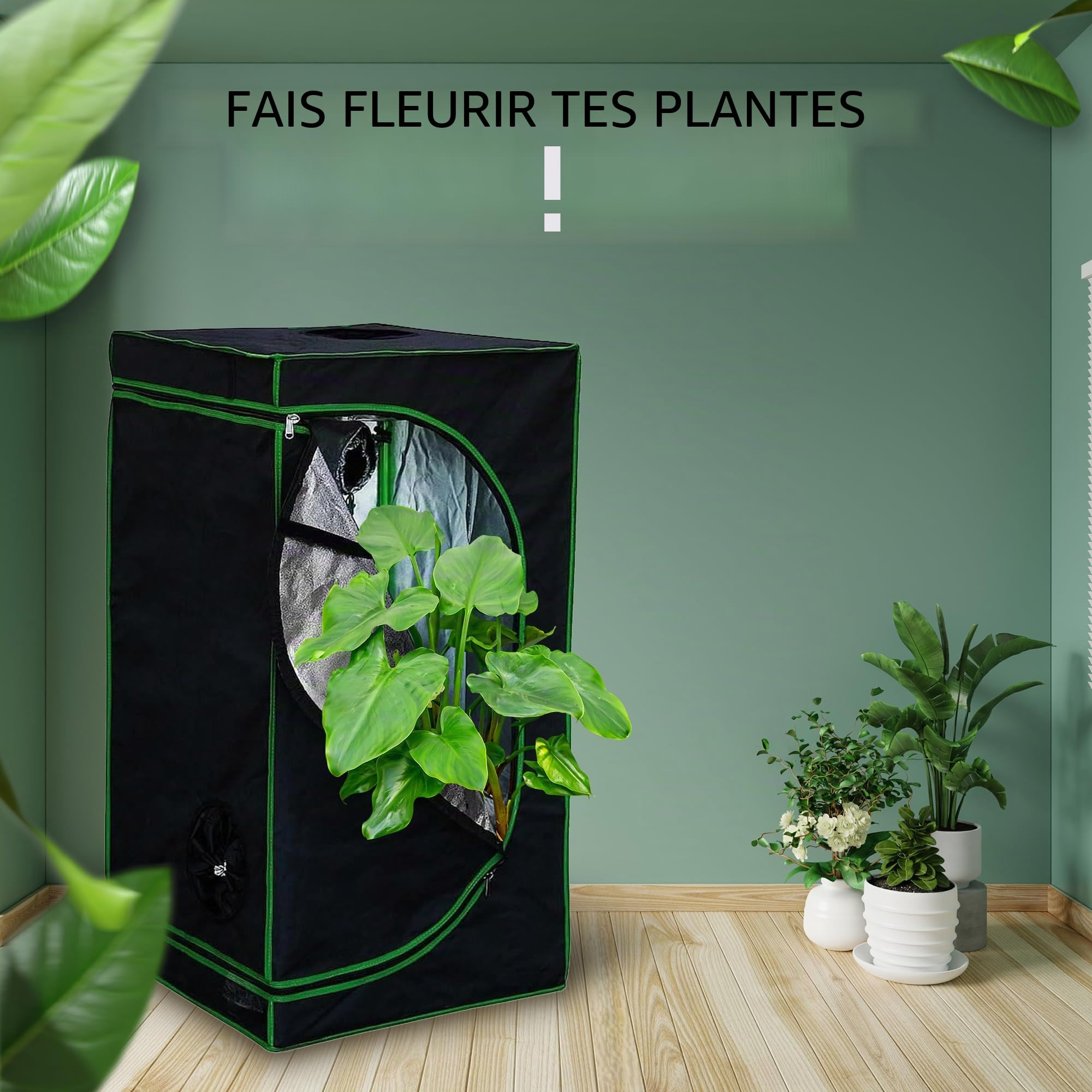 Melko Growbox Rideau de culture de plantes 40 x 40 x 120 cm pour toutes les saisons, résistant à la lumière et imperméable