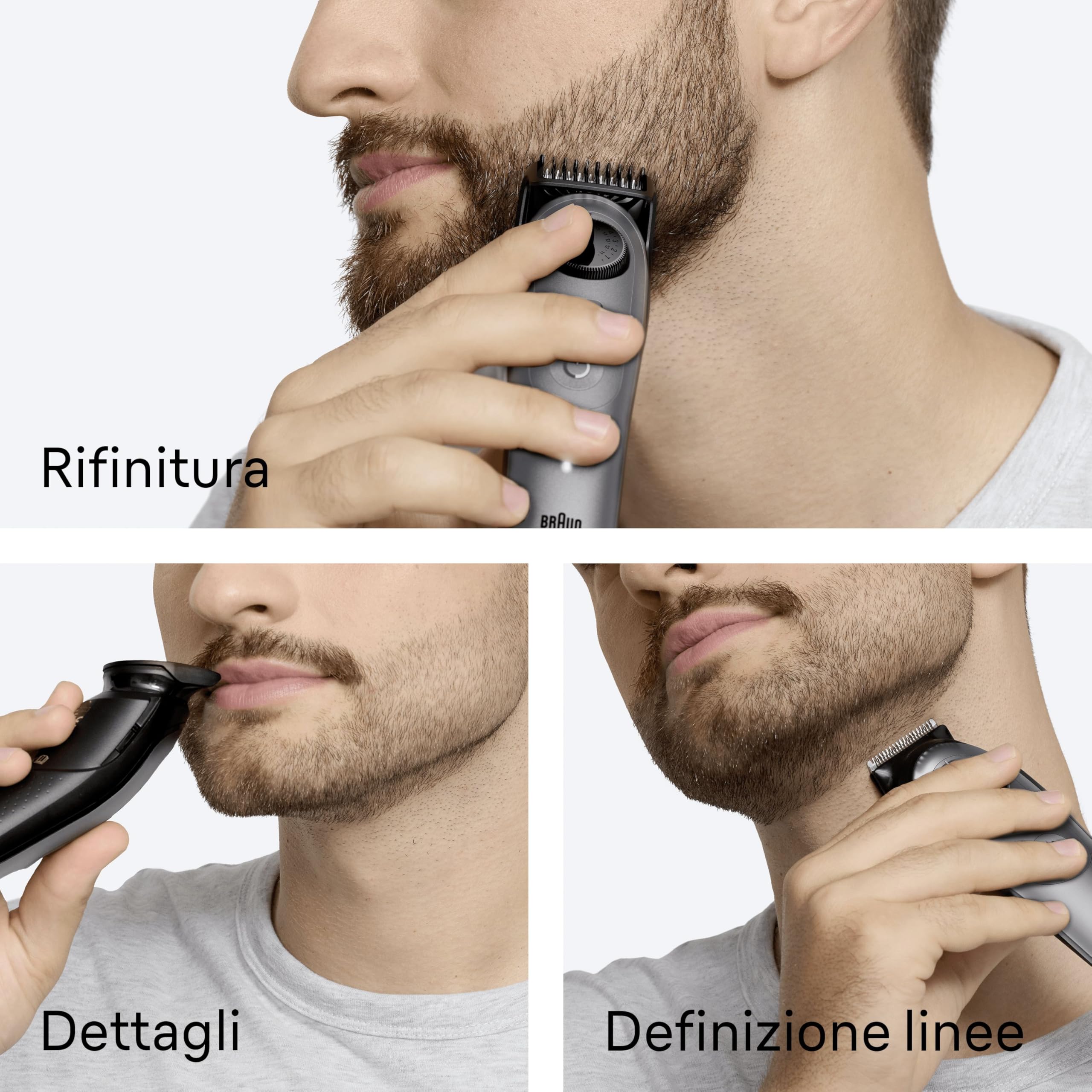 Braun Regolabarba Uomo Series 5, +9 Strumenti di Styling, Rasoio Elettrico Barba, Lama Ultra Affilata, 120 Min di Autonomia, Impermeabile, Selettore di Precisione con 40 Lunghezze, Bt5565, Grigio