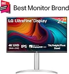 LG Ultrafine 32UP83AK-W Moniteur 4K UHD de 32 po, VESA DisplayHDR 400, panneau IPS, précision des couleurs sRGB 95%, USB-C, 60W PD, double HDMI, réglable en inclinaison/hauteur/pivot, haut-parleurs intégrés, blanc
