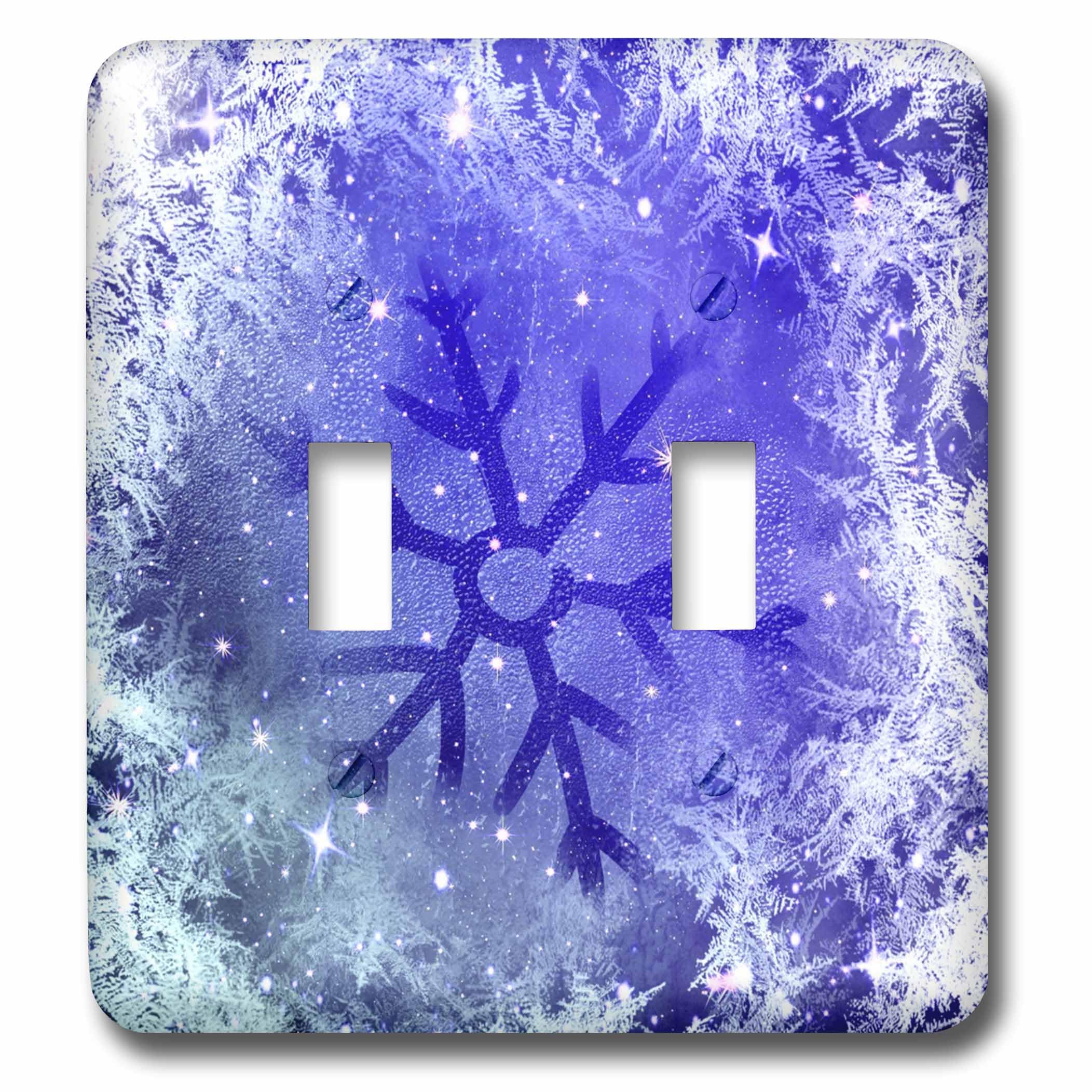 Plaque d'interrupteur double à bascule motif flocons de neige 3dRose LSP_236757_2