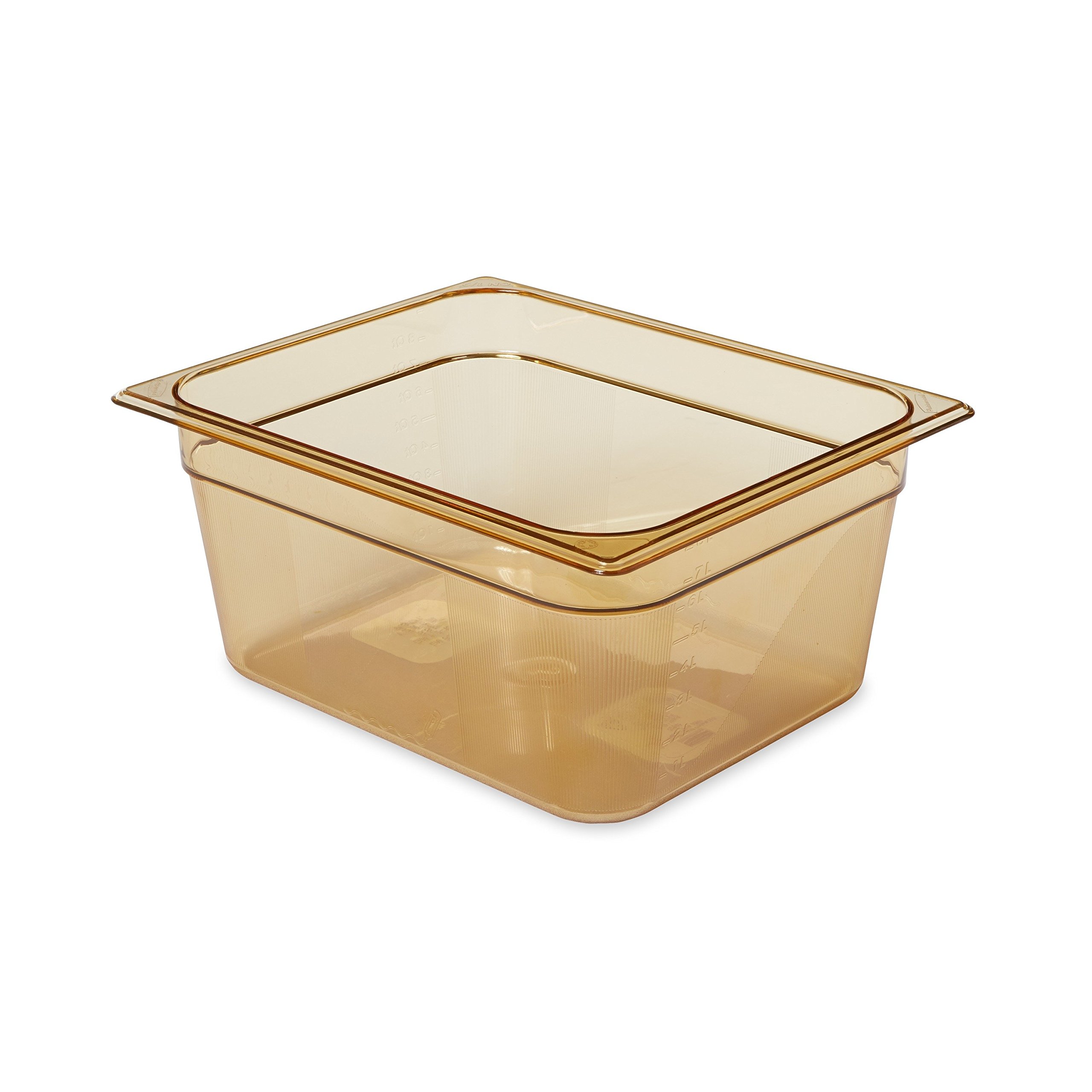 Rubbermaid FG225P00AMBR Insert Pan 1/2 Size Hot 6 In Deep Amber, 2.362 Inch x 4.084 Inch x 4.084 Inch 1