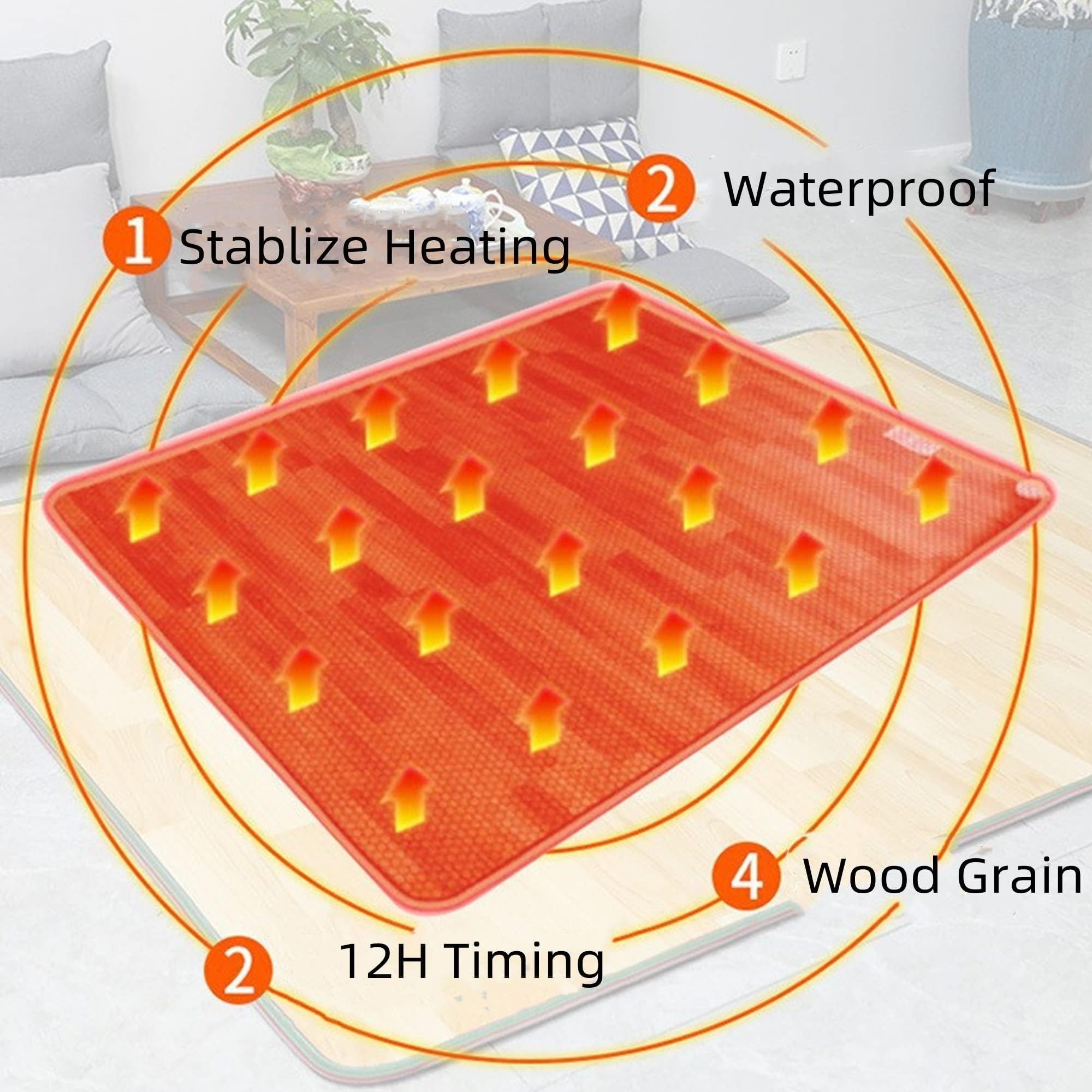 Tappeto riscaldato sotto il tappeto, coperta riscaldante for i piedi del soggiorno, tappetino elettrico riscaldante con termostato, scaldapiedi riscaldati(100 * 150cm)