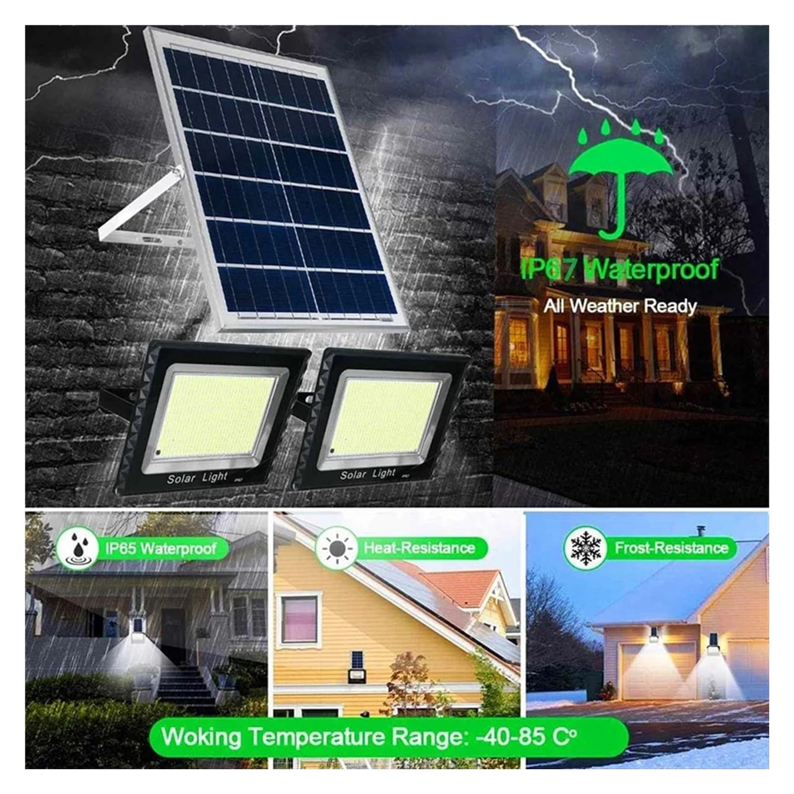 Lampa solarna zewnętrzna, 2-głowicowe zewnętrzne reflektory solarne Aluminiowy wodoodporny super jasny słoneczny kinkiet uliczny ze zdalnymi zewnętrznymi światłami słonecznymi