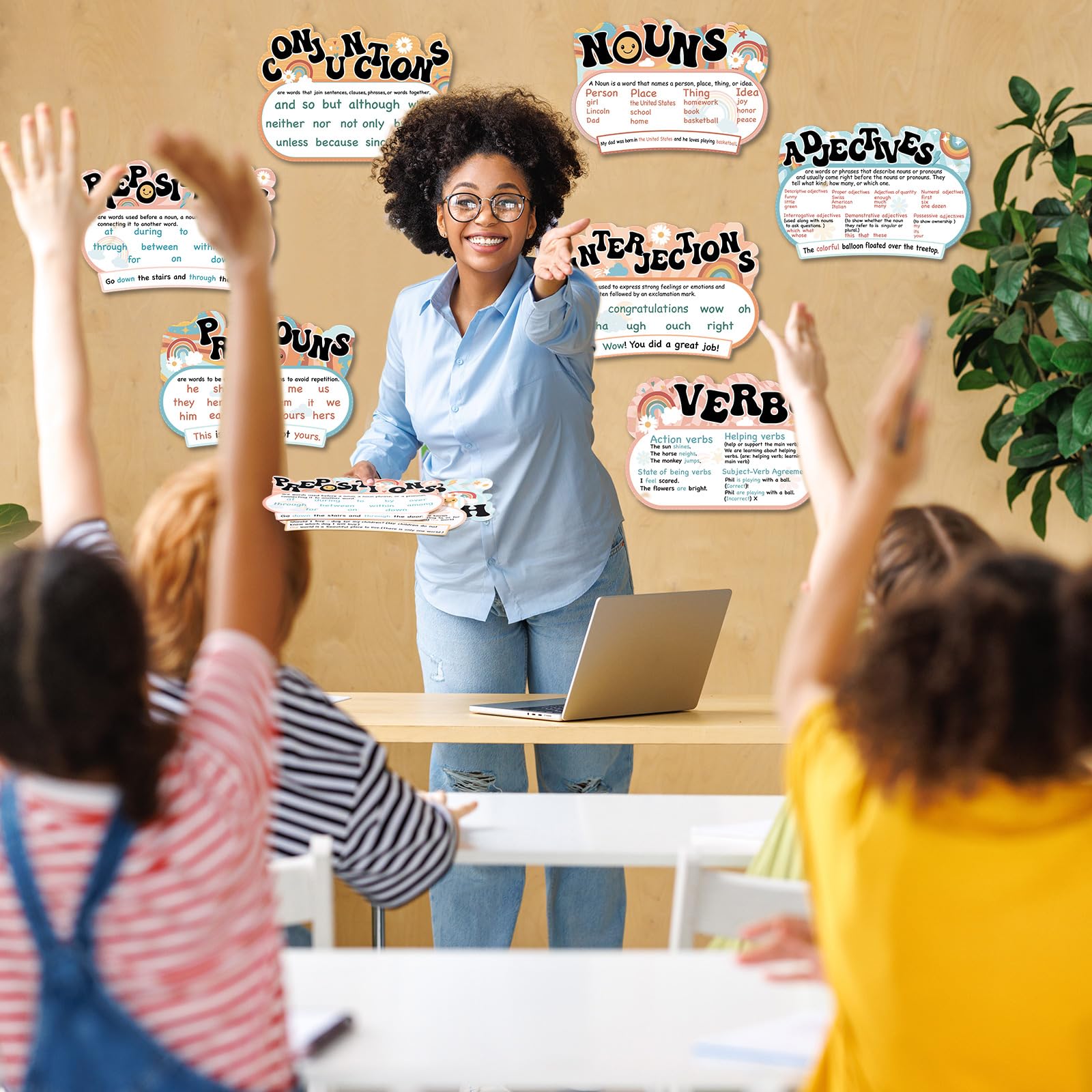 Tevxj Lesestrategie-Poster Set, 9 Stück Laminiert – Für Grundschule & Mittelstufe, Klassenzimmer-Deko