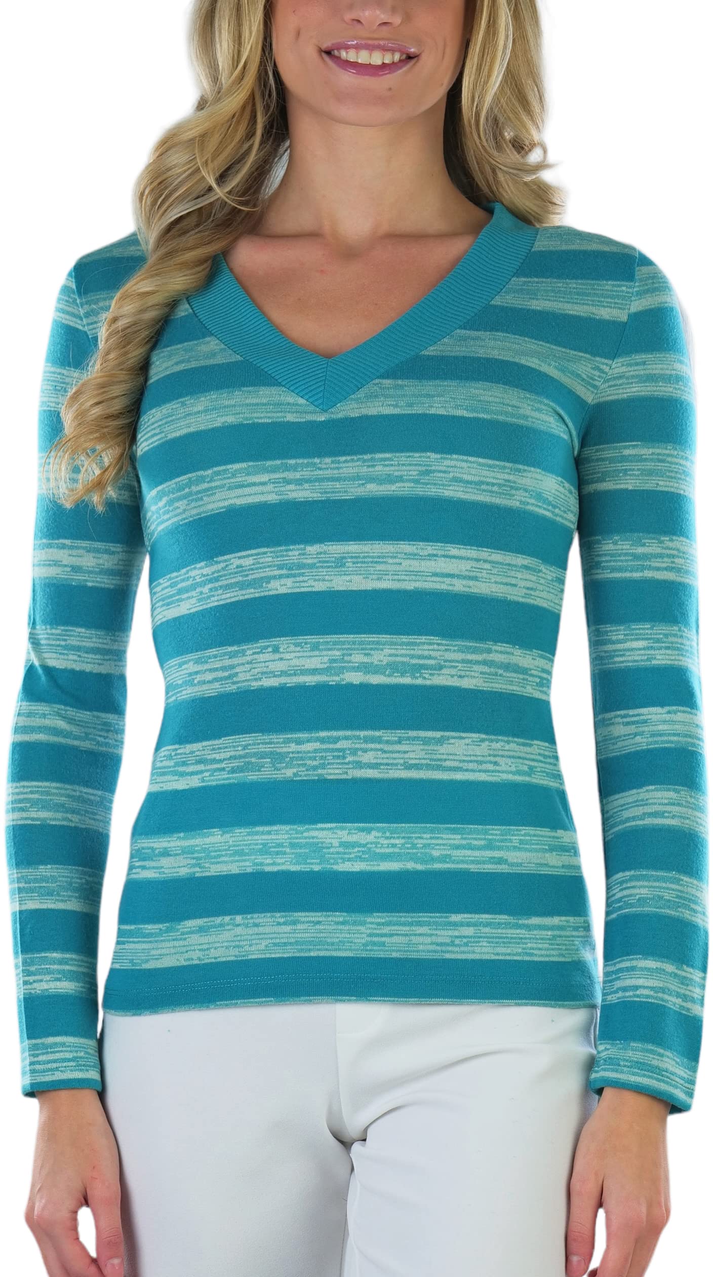 ToBeInStyle Women's Classic Long Sleeve V-Neck Pullover Sweater
