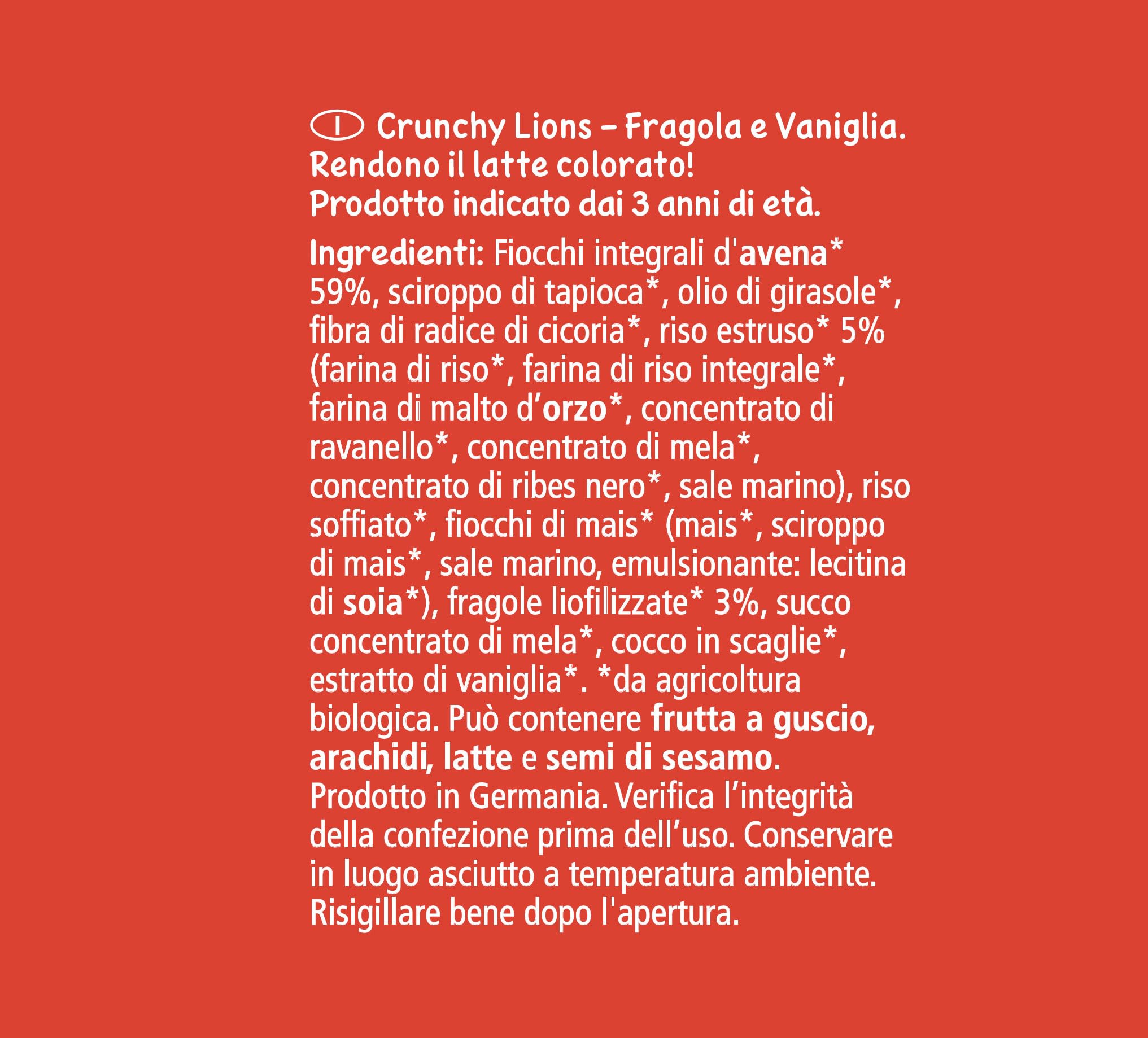 HiPP Crunchy Lions, Muesli alla Fragola e Vaniglia, Biologico, 5x300g, Cereali per Bambini dai 3 Anni, Ideali per Colazione o Merenda, Colorano il Latte, Divertenti e Nutrienti