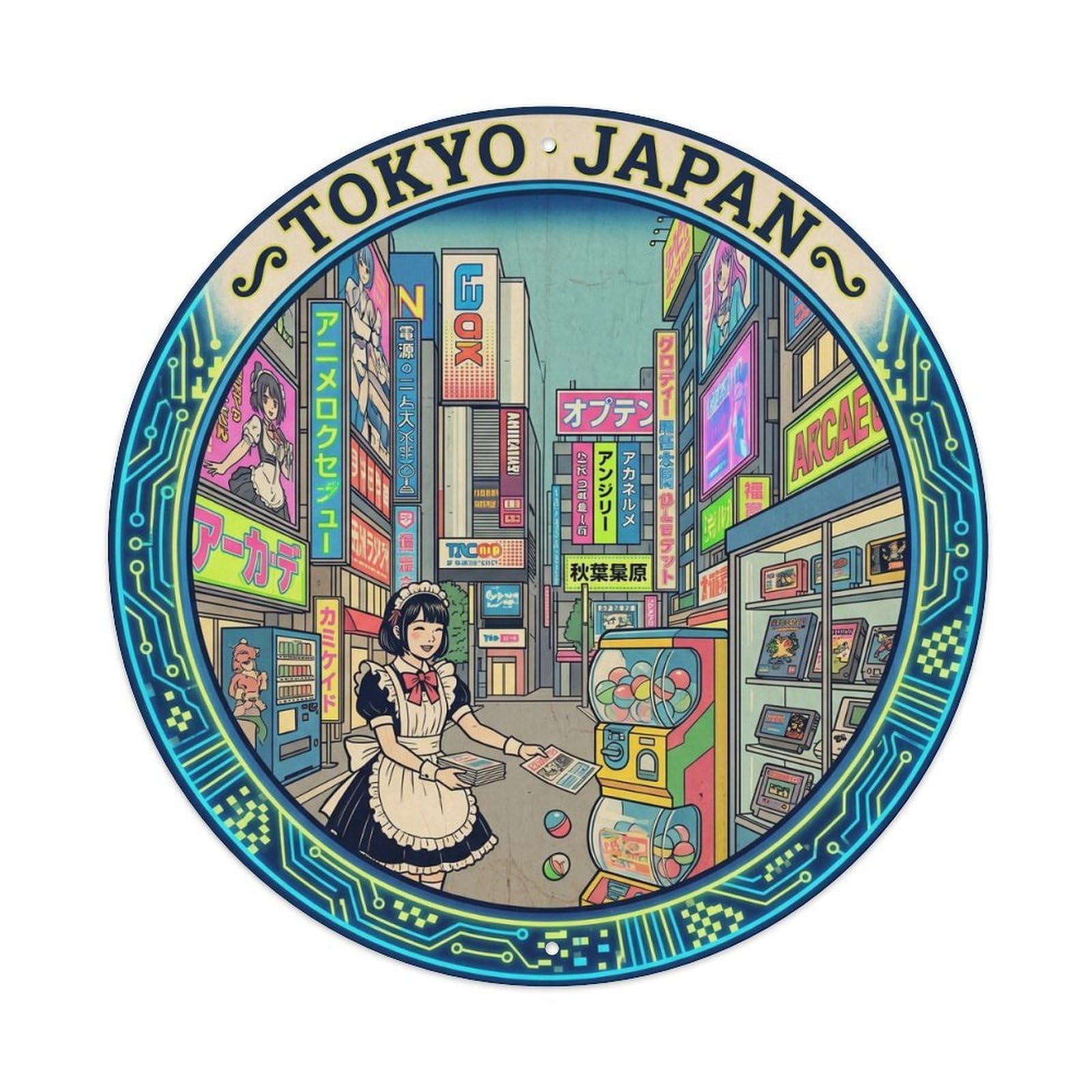 Tokyo Akihabara Electronics Temple Travel Heritage Metal Tin Sign