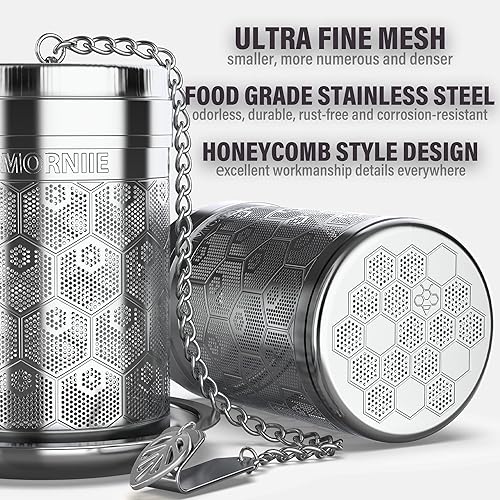 Miniatura 5 de Infusor de té para té suelto, colador de té de malla extrafina, filtro de té de acero inoxidable 304 y tapa roscada, té de hojas sueltas más