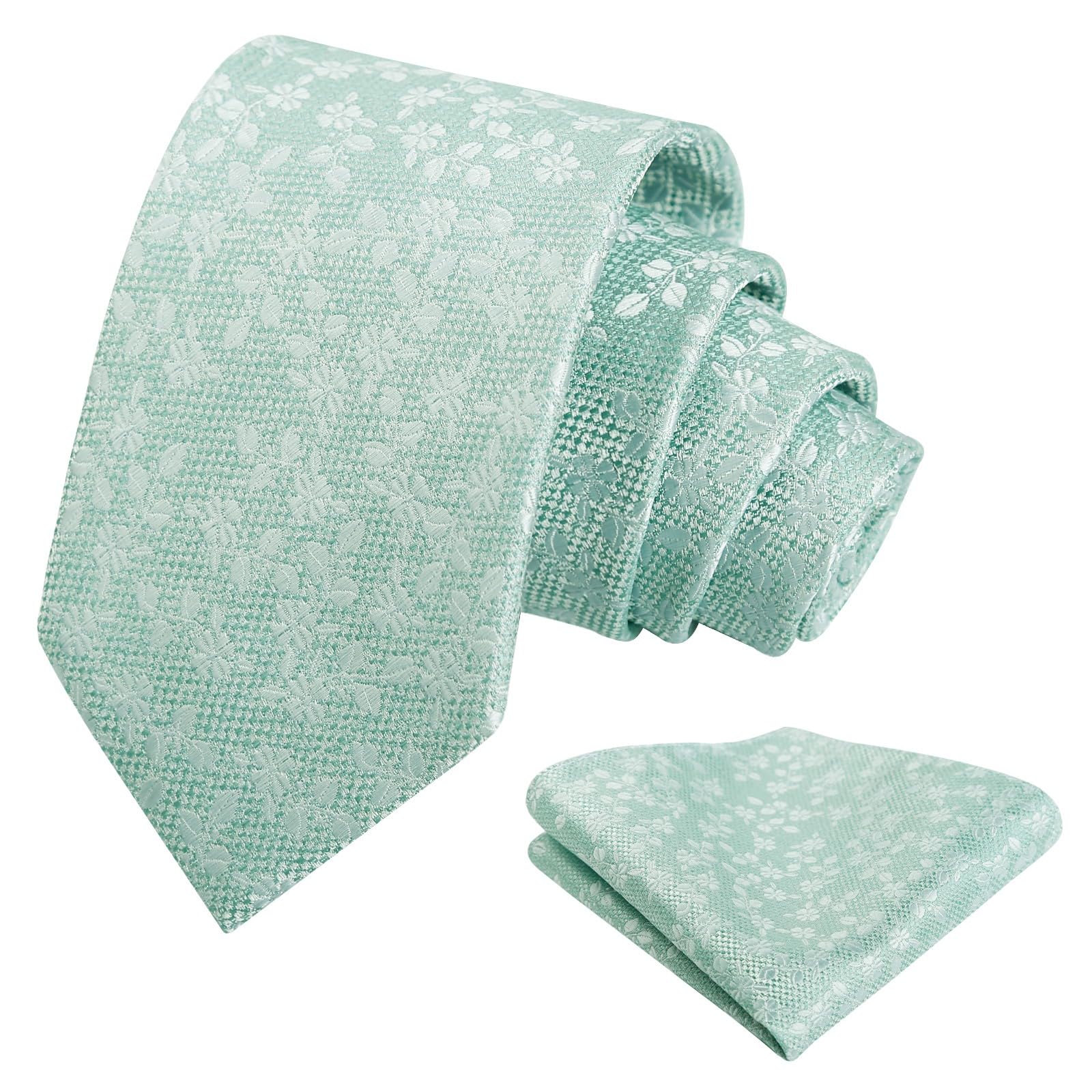 Alizeal Mens 3.15inches Leaf Flower Pattern Tie Set