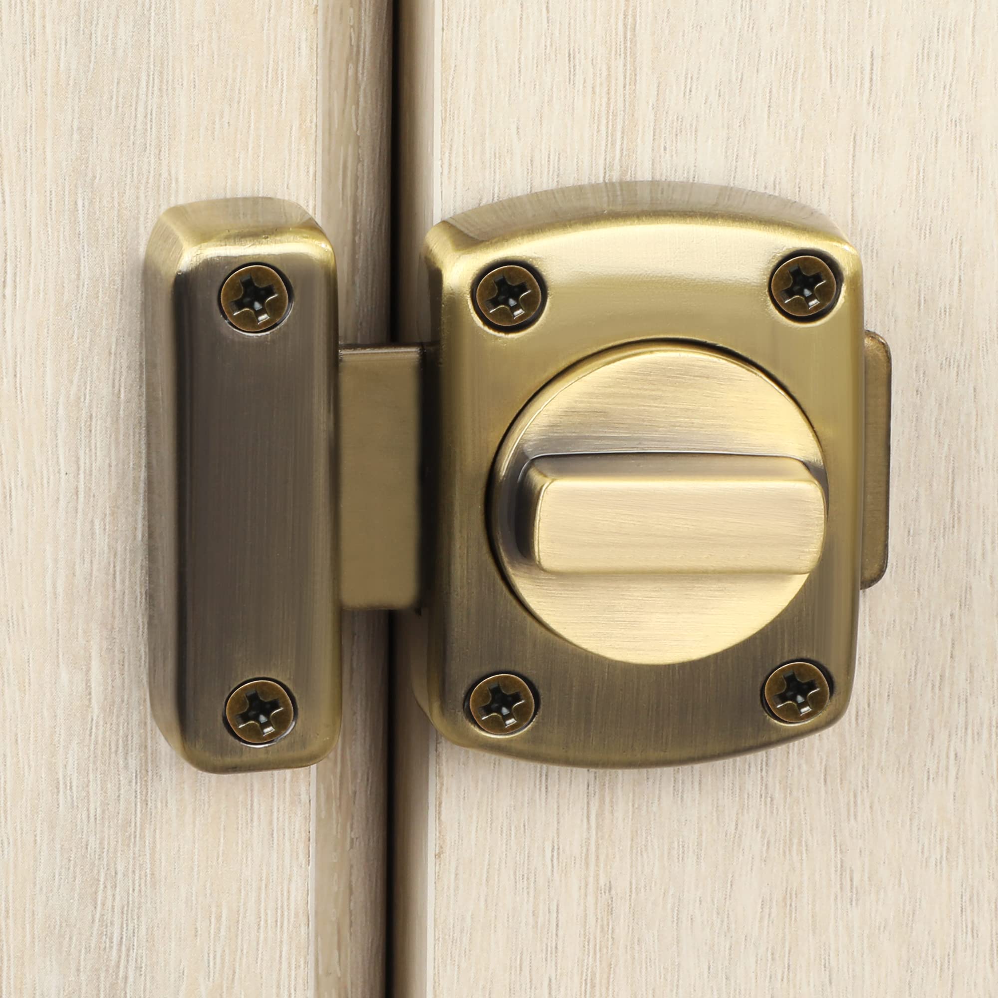 Sayayo Chiavistello per Bagno Ruota Cancello Serratura Porta Catenaccio Porta Chiavistello per Porta in Legno, Bronzo, EMS220U-Q