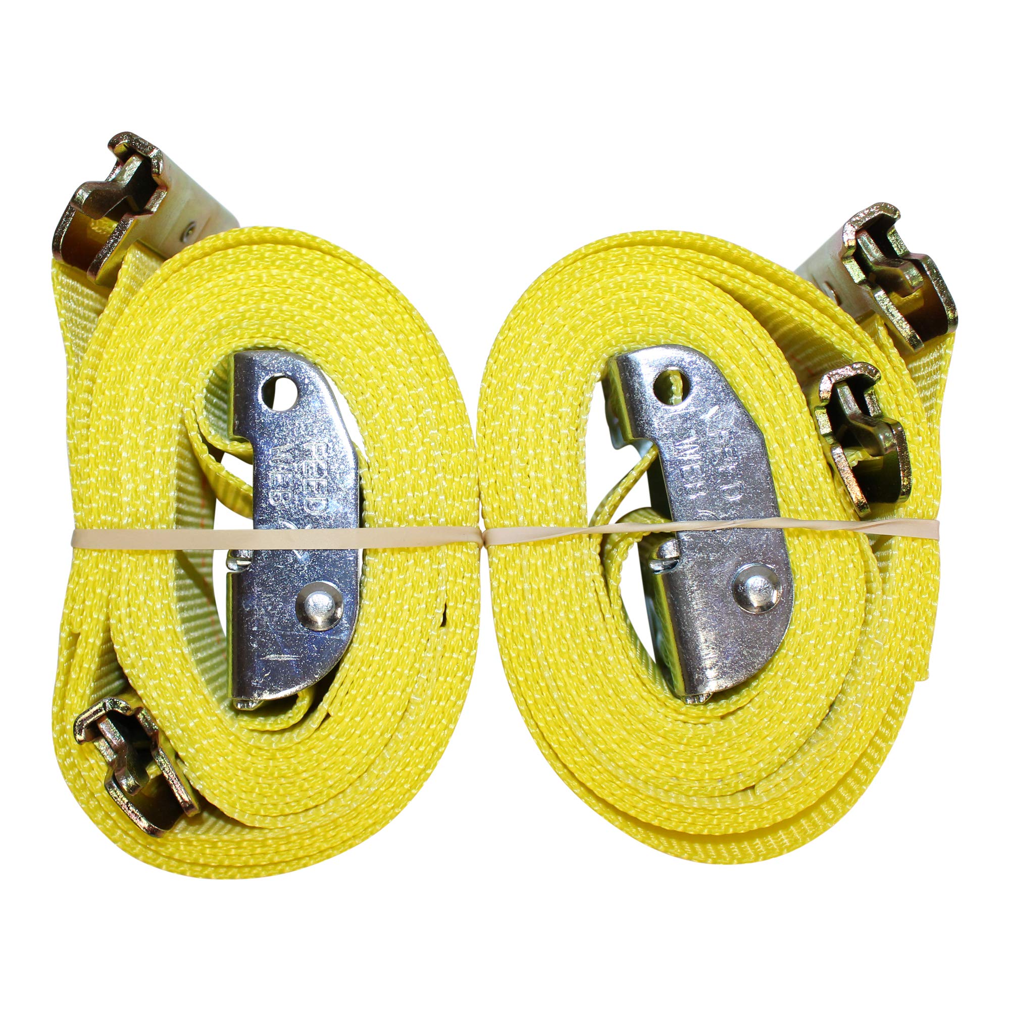 Photo 1 of SGT KNOTS E-Track Adjustable Cam Buckle Strap - Heavy Duty Cargo Strap for Loading Truck Bed, Utility Trailer (2" x 12ft - 2 Pack, Yellow) Cam - 2 in x 12 ft - 2 pack Yellow