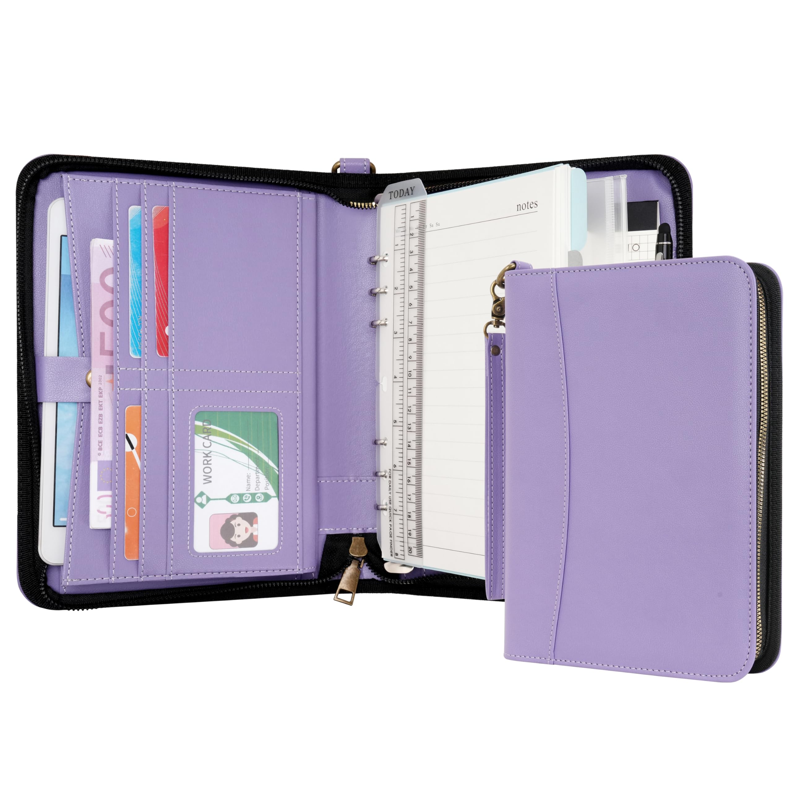 WASON Carnet De Notes A5 En Cuir PU Rechargeable, Classeur à Anneaux Amovible Avec Presse-papiers, Bloc-notes Et Stylo Pour Voyage, Affaires, école (rouge