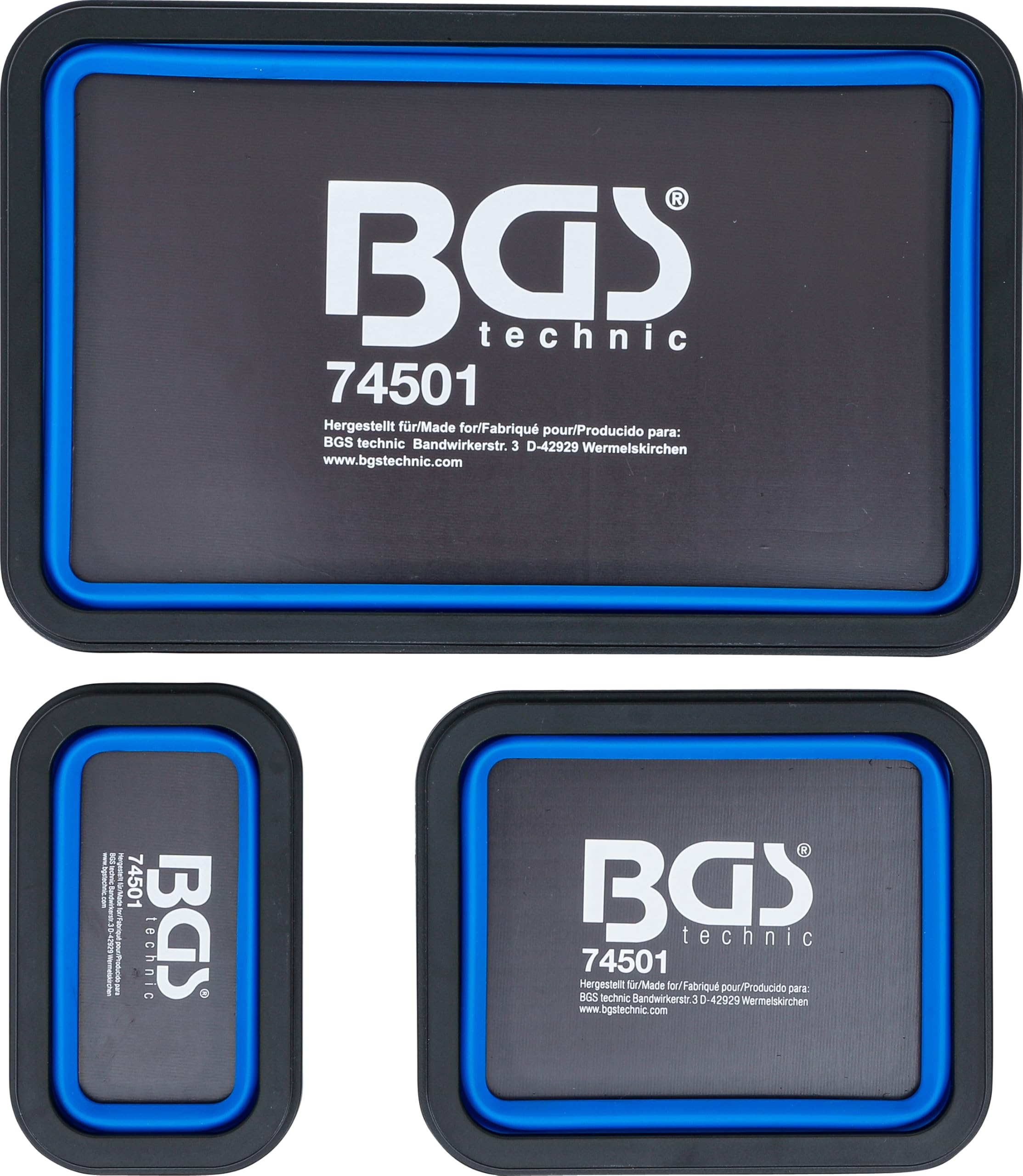 BGS 74501 | Serie di vaschette magnetiche | silicone | pieghevole | 3 pz.
