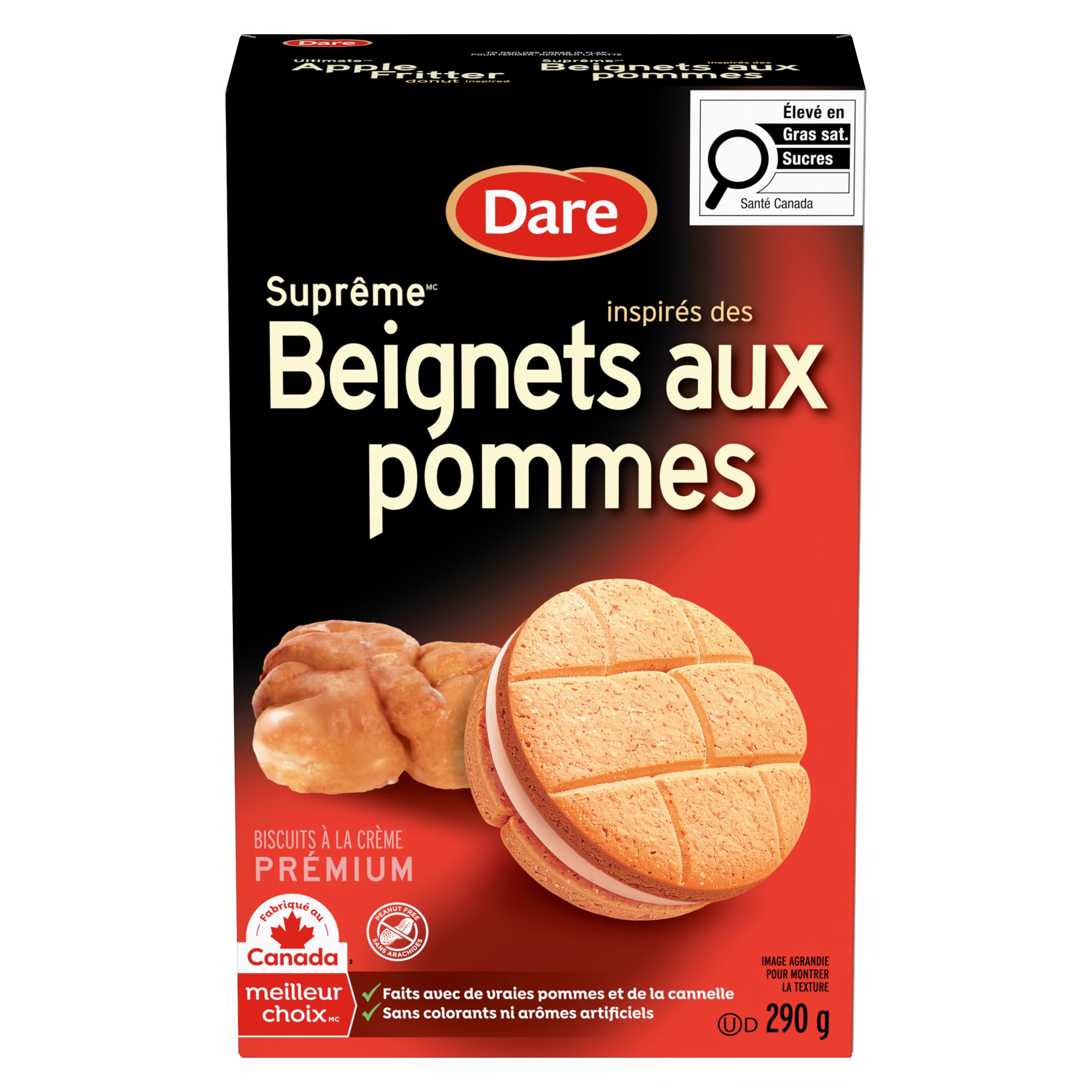 Dare Ultimate Donut Boston Cream - Crunchy Sandwich Cookies with Real Cocoa 290g Unit Pack — view 4