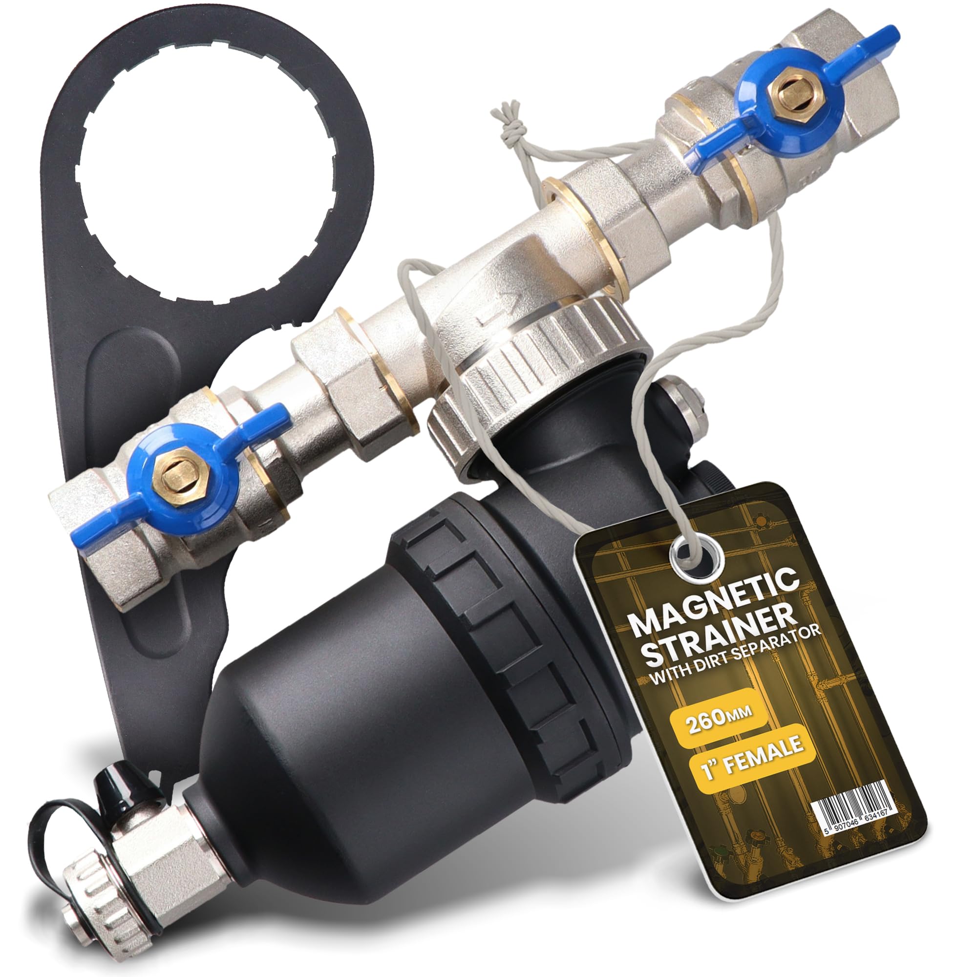 Instalguru Séparateur Boues Magnétique 1 Pouce DN25 Filtre Chauffage Filtration Eau Chaude Purificateur Installation Thermique Aimant Neodyme Anticalcaire