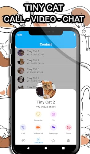 Tiny Cat Video Call - Live voice & Video from pet cat and Texting simulated - Video prank | NO ADS
