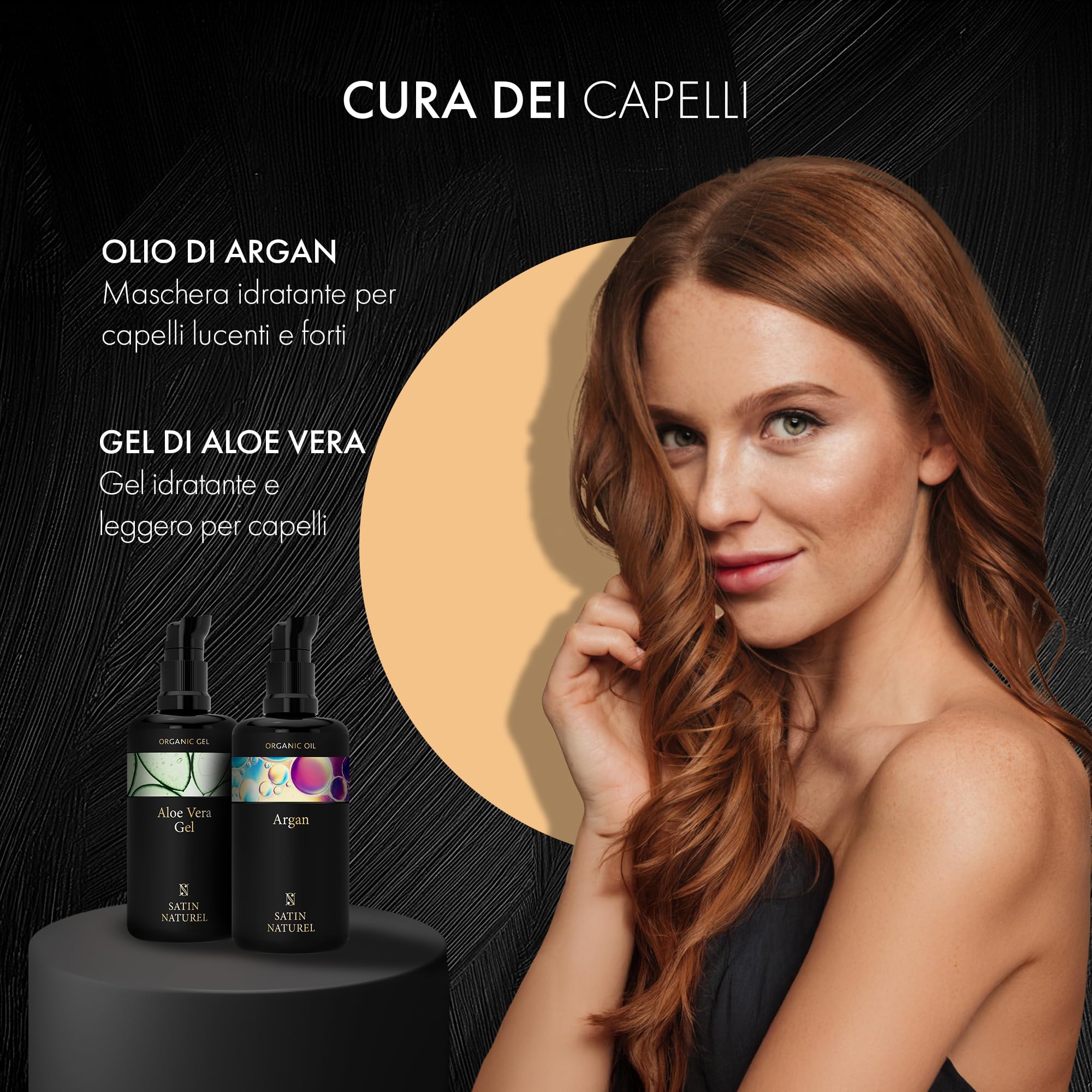 Satin Naturel Set Regalo per Donna – Routine Skincare 5x30 ml con Gel di Aloe Vera, Olio di Argan, Siero Vitamina C, Siero Acido Ialuronico & Crema Retinolo – Vegano in Confezione Regalo di Lusso