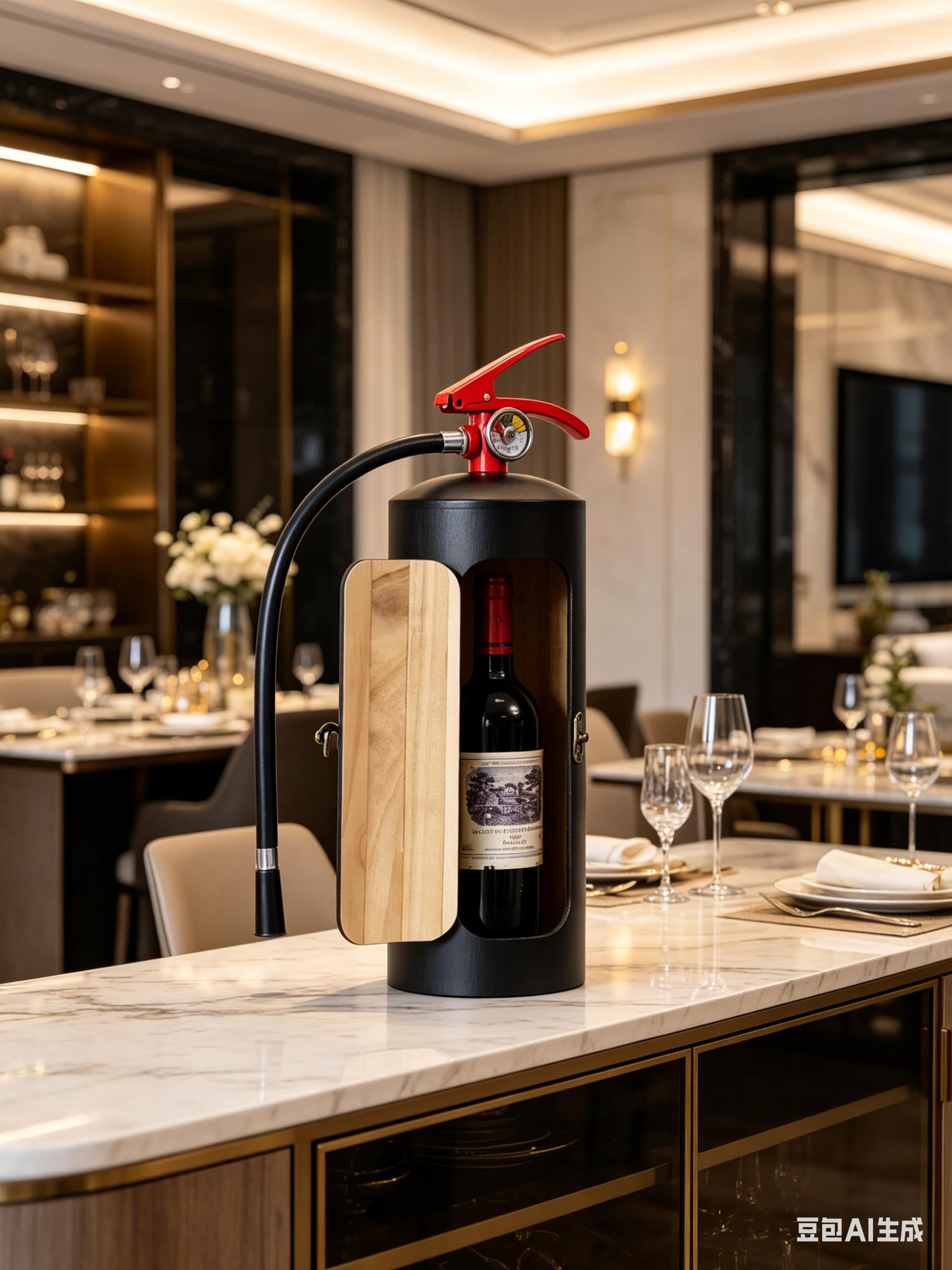 Estintore in legno, minibar, per amanti del whisky, vigili del fuoco, regalo per uomini