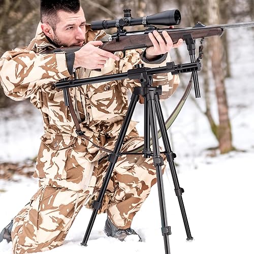 Miniatura 6 de Hunting Rests, Shooting Tripod with Dual Frame, Flexible Orientation, Adjustable Height, Shooting Tripod Max Provide Maximum Shooting Stability for
