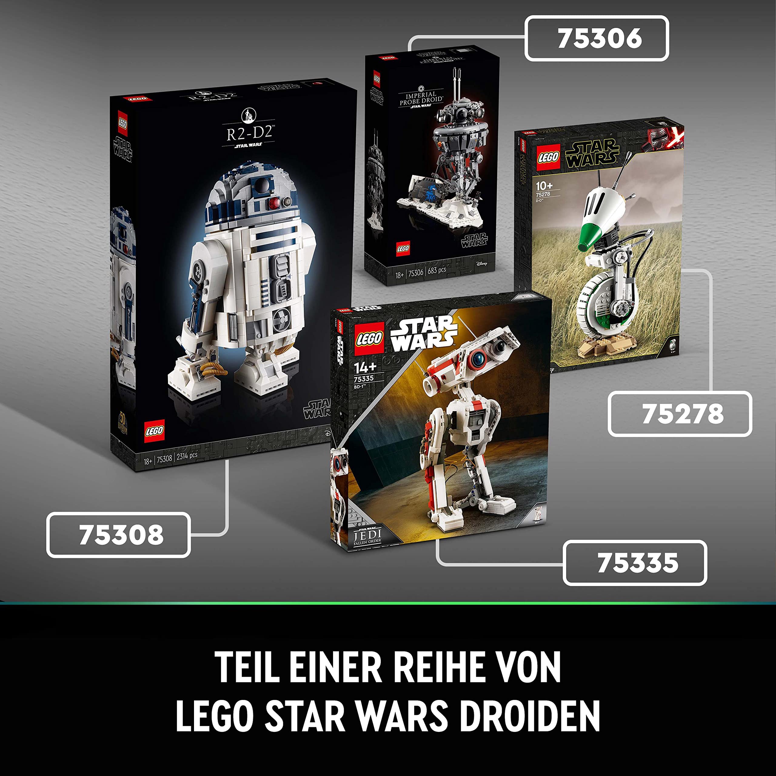 LEGO 75335 Star Wars BD-1, Modellbausatz, bewegliche Droidenfigur, Zimmer-Deko, Geschenkidee zum Geburtstag für Jungen & Mädchen, Teenager aus dem Videospiel Jedi: Fallen Order