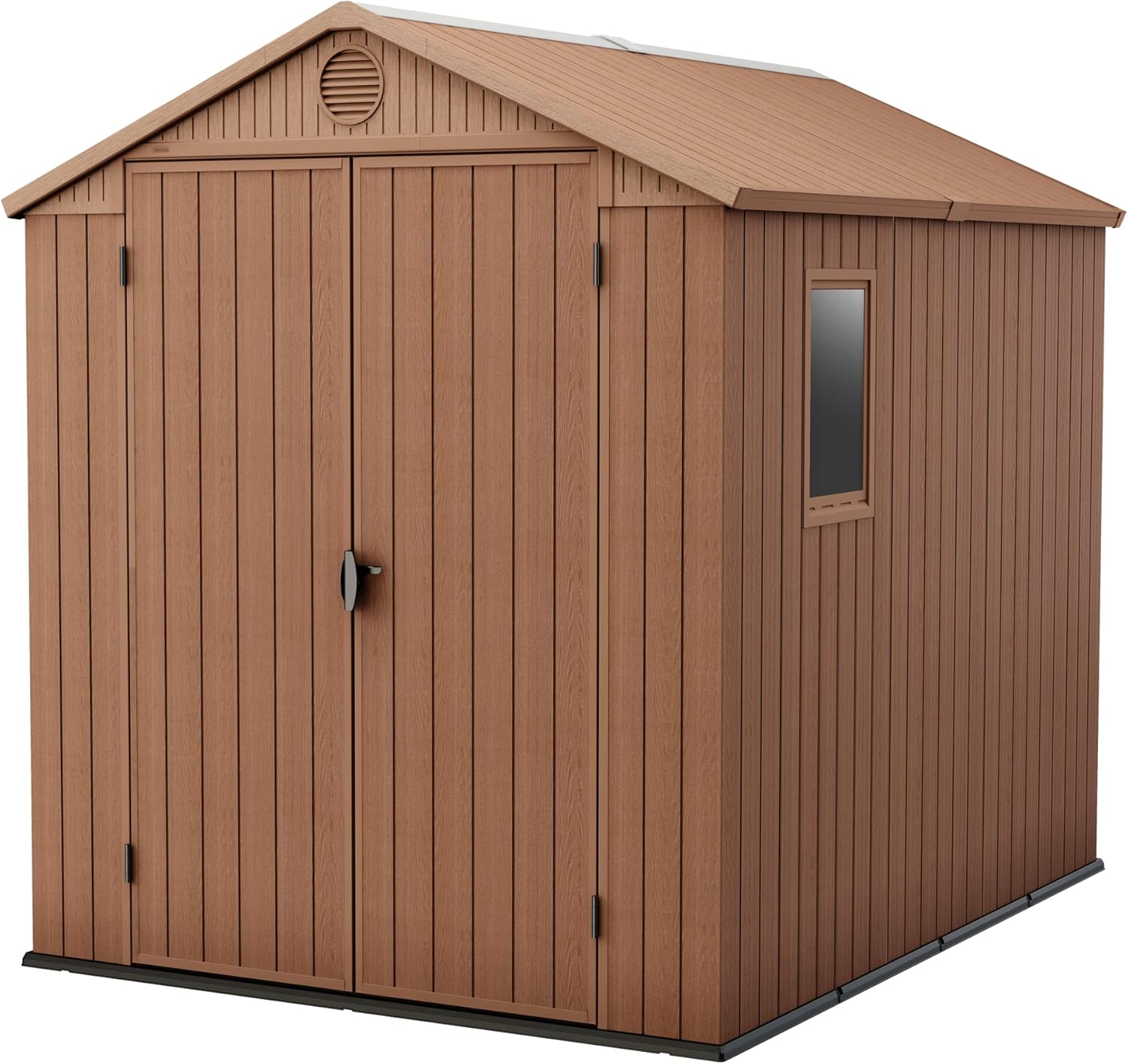 6' x 8' Brown Resin Outdoor Storage Shed with Windows