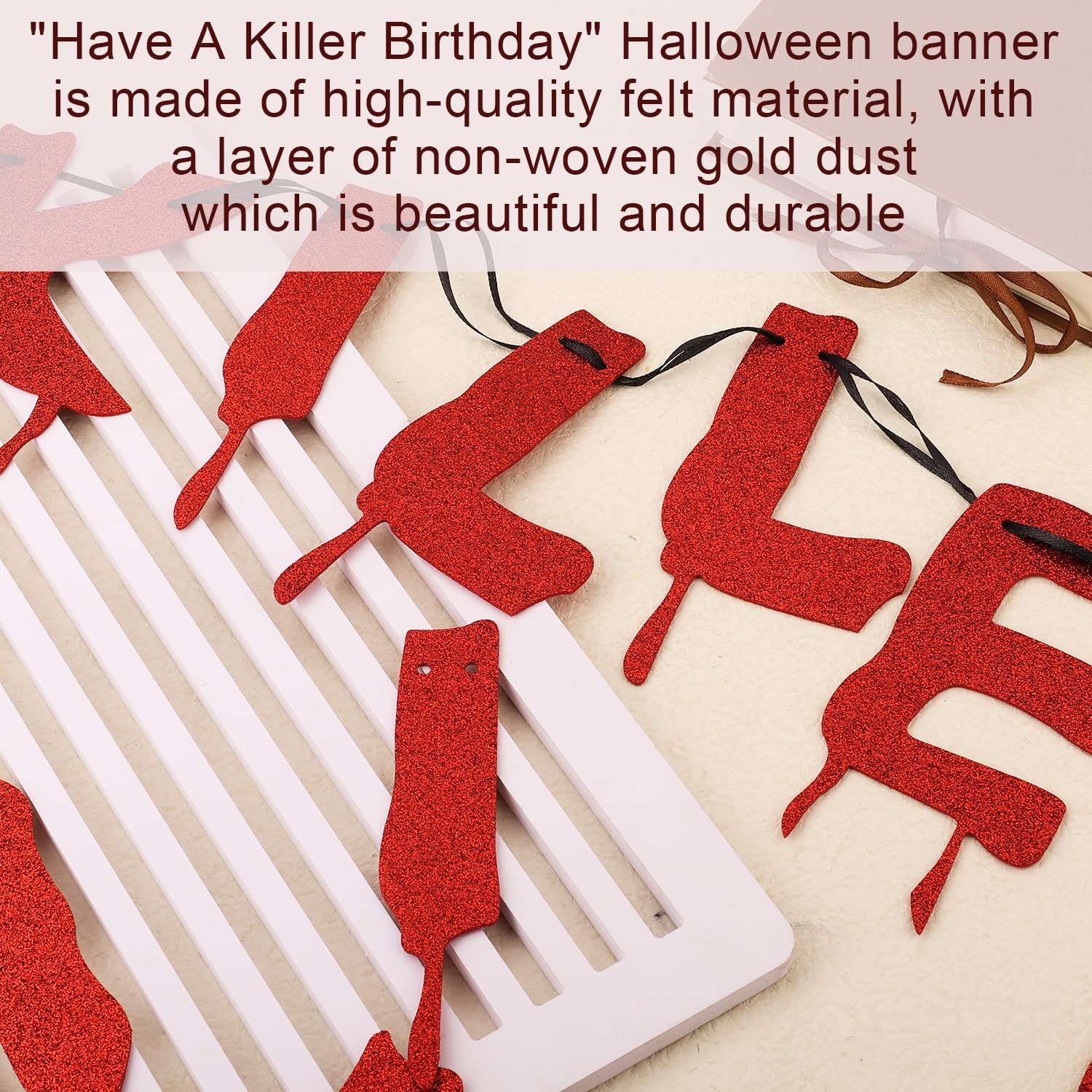 Banderole Anniversaire 'Have A Killer' - Déco Halloween, Thème Horreur - Couteaux Sanglants, 3 Mètres - 7