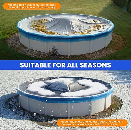 Miniatura 6 de Almohada de piscina de 4 x 4 pies para piscina sobre el suelo, almohadas de piscina invernales de 0.016 in de grosor para cierre, funda de piscina