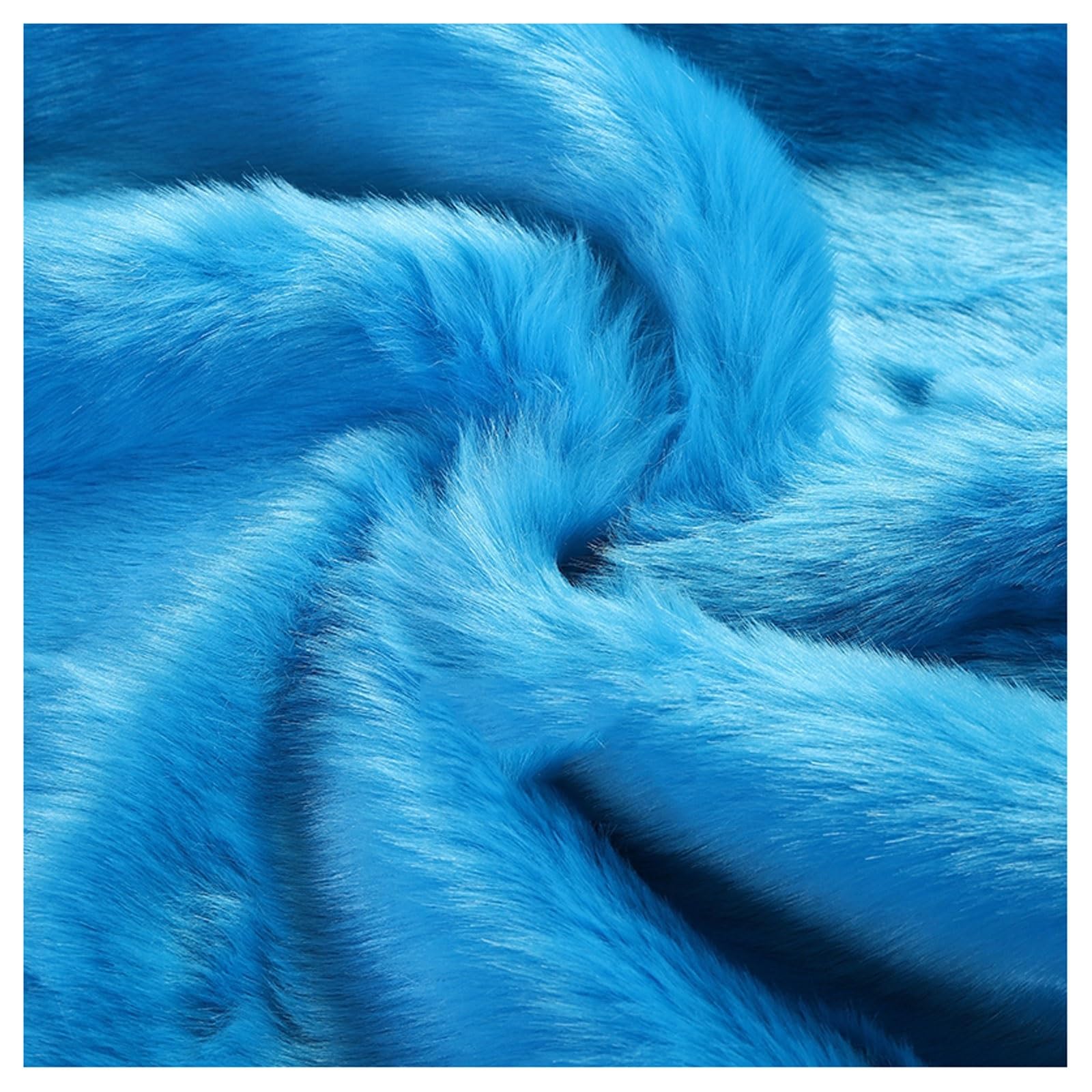 Faux Fur Plush Shaggy Faux Fur Fabric 2.8cm Long Pile Fur Fake Fur Materials, Soft and Fluffy Craft Fabric, for DIY Arts, Crafts, Apparel, Costume, Rug, Accessories, 50x20cm/50x180cm (Color : Blue 3 — image 1