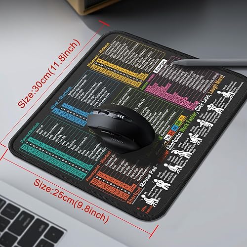 Miniatura 4 de Alfombrilla de mouse para Excel/Word/PowerPoint/Atajos de Windows – Pequeña hoja de trucos de Excel para escritorio – 11.8"x9.8" Alfombrilla de