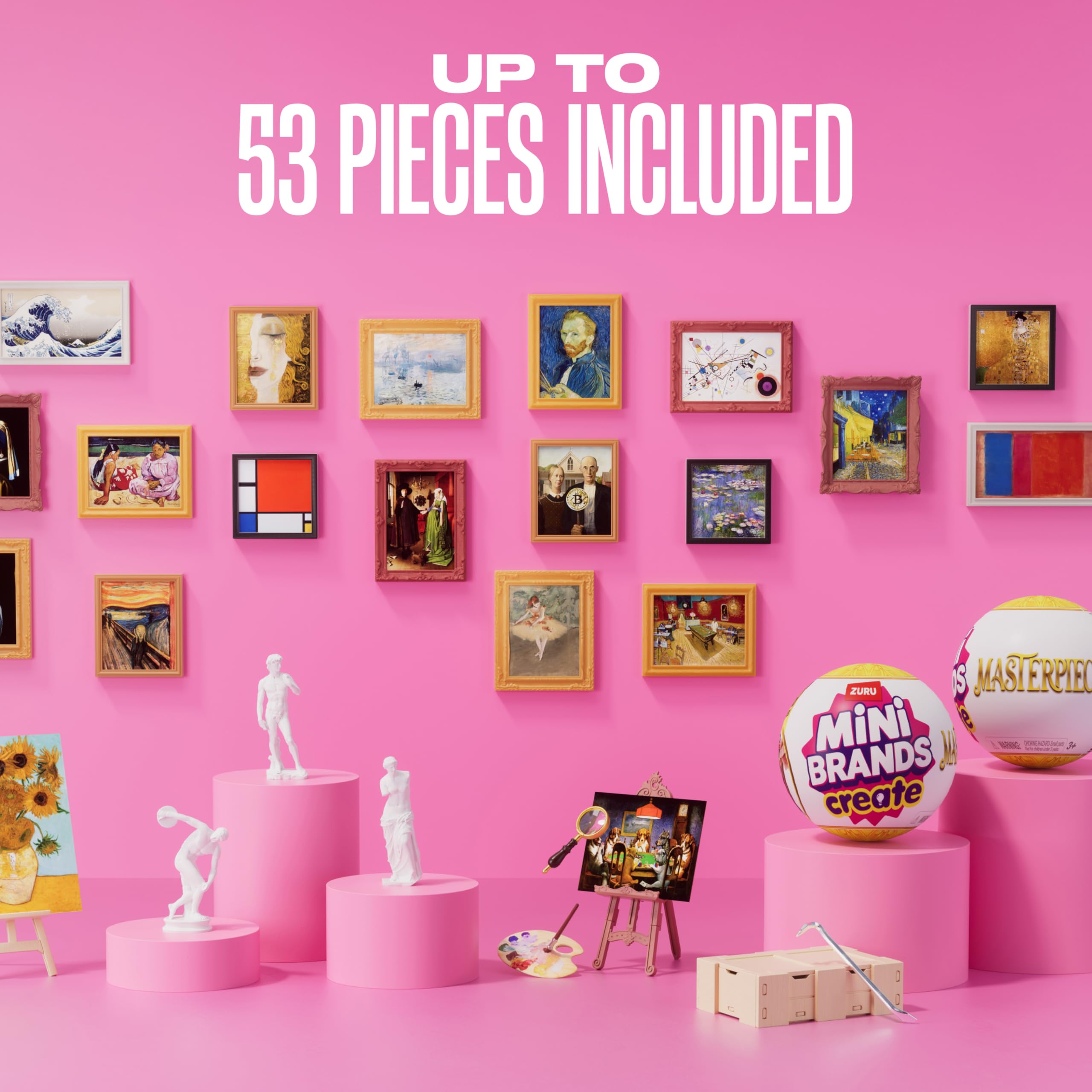 Mini Brands Create Mini Masterpieces Series 1, Cápsula 2 Pack de ZURU, Coleccionables de Miniaturas Reales de Obras Maestras, Cápsulas Misteriosas de Mini Obras de Arte Famosas y Accesorios — view 3