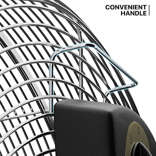 Miniatura 11 de mollie Ventilador de piso de alta velocidad de 22 pulgadas con 3 velocidades de metal resistente, inclinación ajustable, circulador de aire