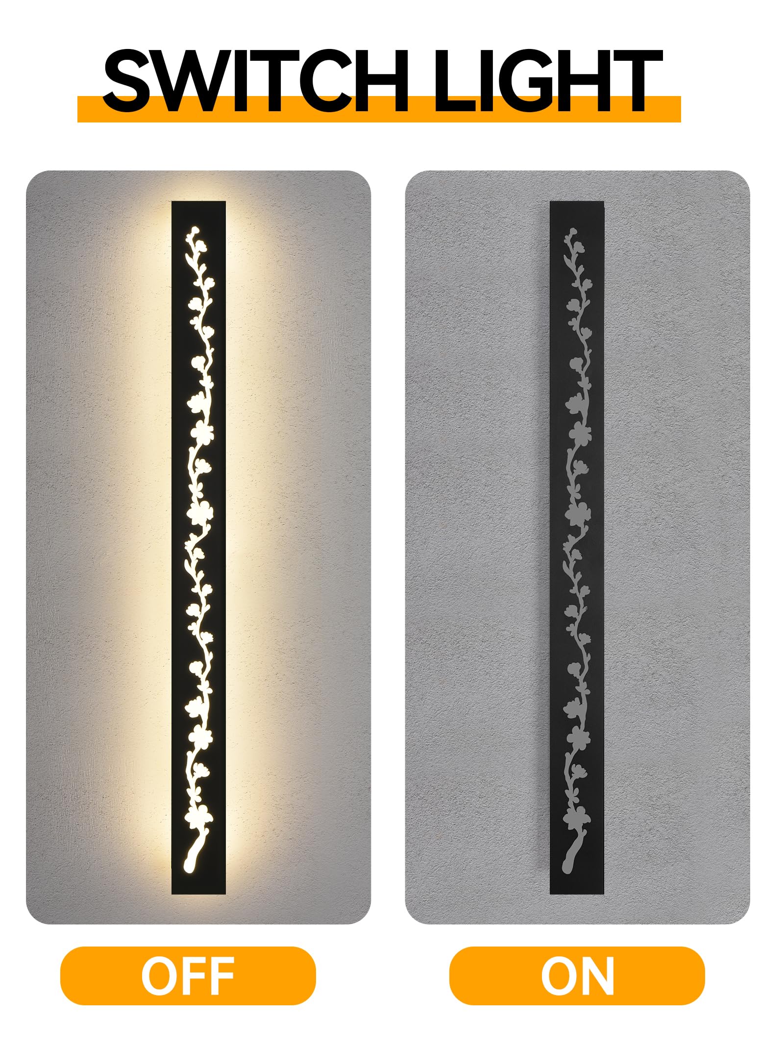 Außenlampe Wand LED 3000K, IP65, Schwarz, 120 cm, 40W