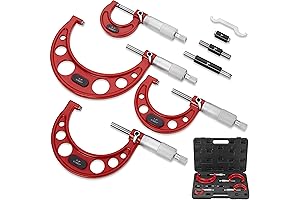Premium Outside Micrometer Set 0-4" (0.0001"), Precision Machinist Tools