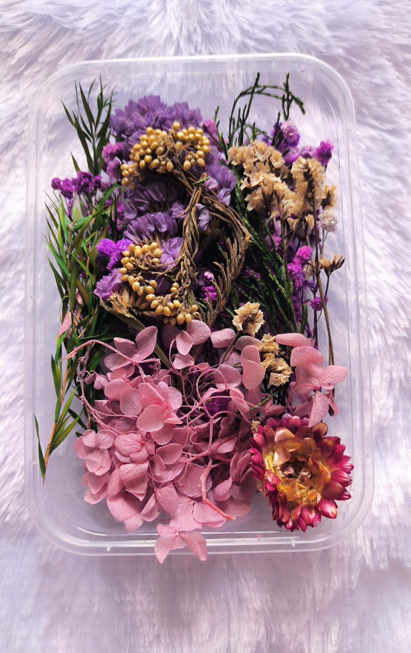 Premium Purple Mixed Dried Flowers Pack of 1, Natural Preserved Flowers for Resin, Candle Making, Soap, Nail Art & DIY Craft Decoration-picture-21