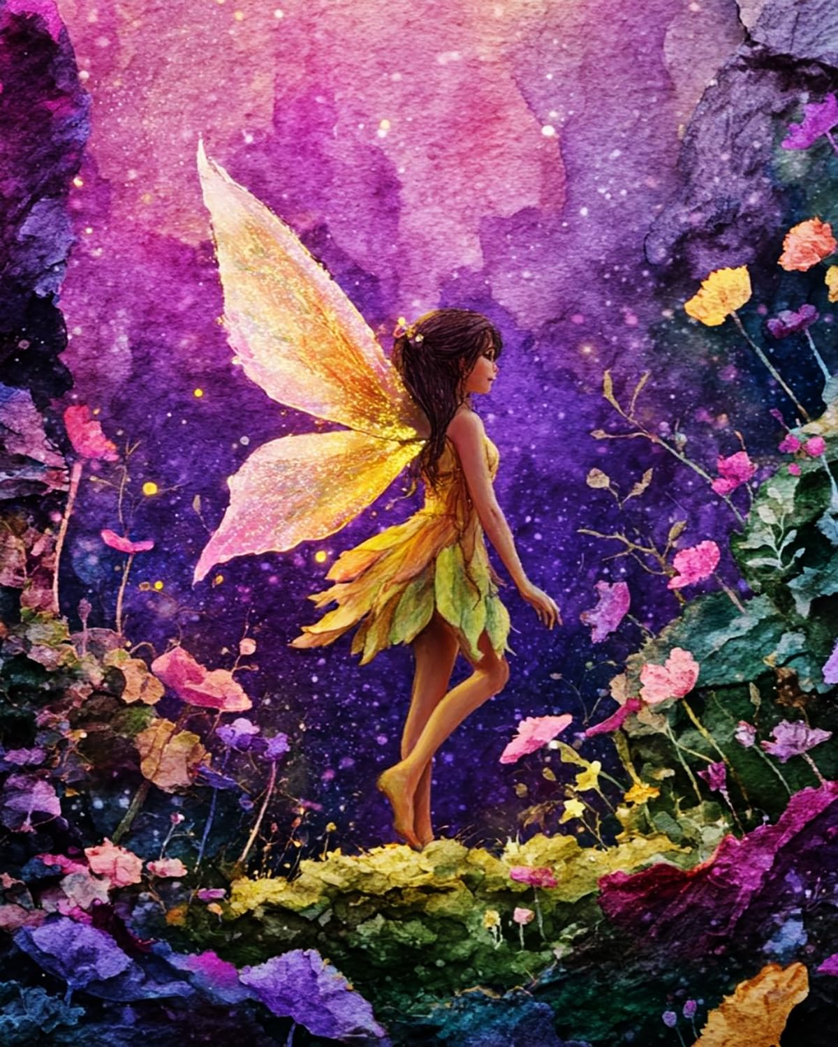 Liubaishi Multicolour Paint By Numbers For Adults, Fairy In Enchanted Garden, 40X50 Cm Acrylic Canvas Kit With Brushes And Paints