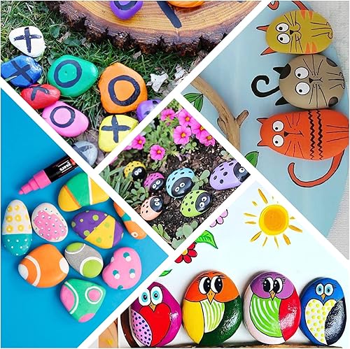 Miniatura 7 de Simetufy 15 rocas para pintar, rocas de río para pintar, rocas de pintura planas de 2 a 3 pulgadas, rocas lisas para manualidades, piedras naturales