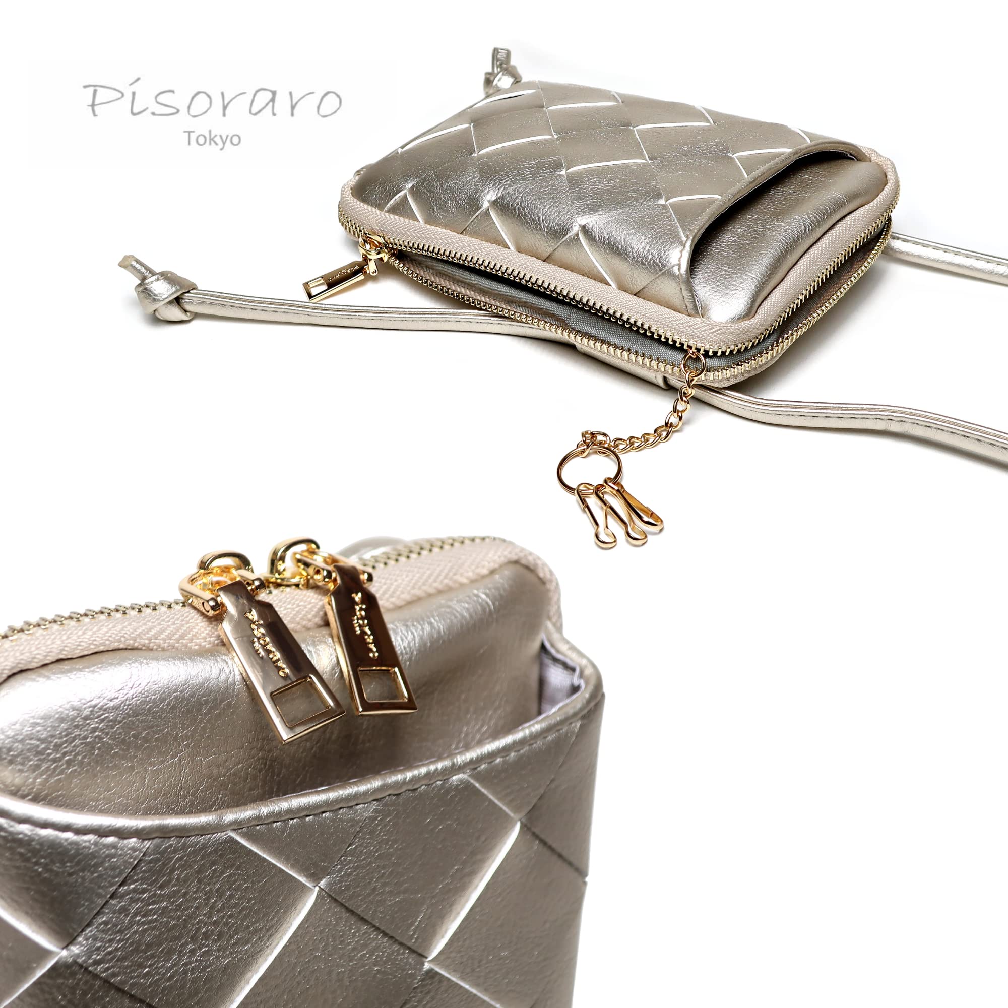 Amazon.co.jp: [Pisoraro] ピソラロ スマホポシェット ゴールド エコ 
