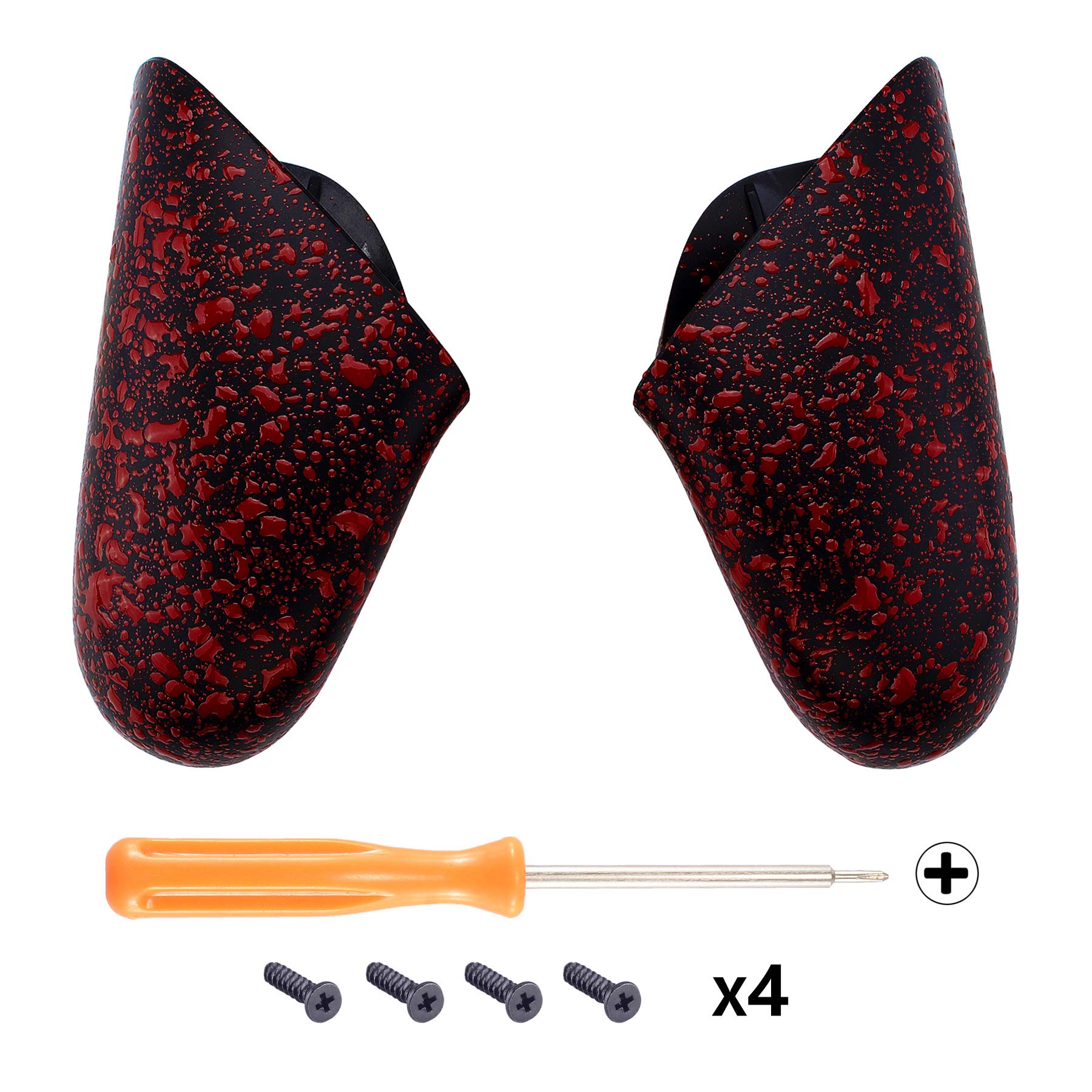 eXtremeRate Coque Poignée Grip de Remplacement pour Nintendo Switch Pro Manette, Coque Remplacement de Poignée Grip pour Manette Switch Pro, Coque de Poignée Grip Customisé Texturé Rouge