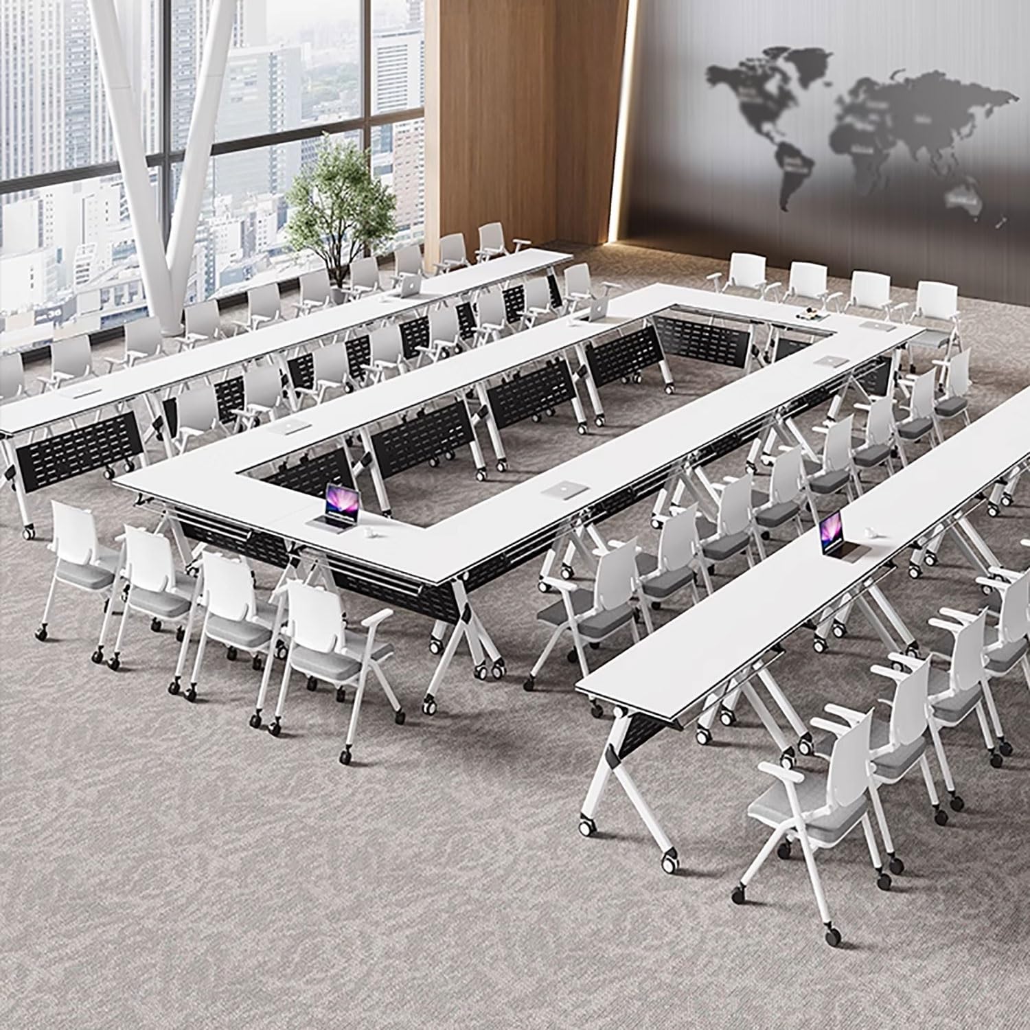 Składane biurko do biura, ruchomy stół konferencyjny do domu i gier, łatwy montaż, nowoczesny design, 4 szt., 120 x 50 cm, wszechstronne meble do sali konferencyjnej