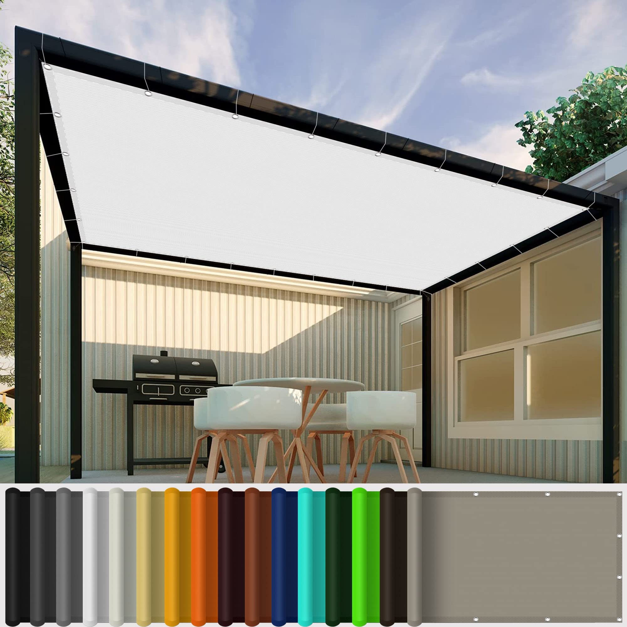 Filet d'ombrage blanc anti-UV pour rafraîchir votre grand jardin