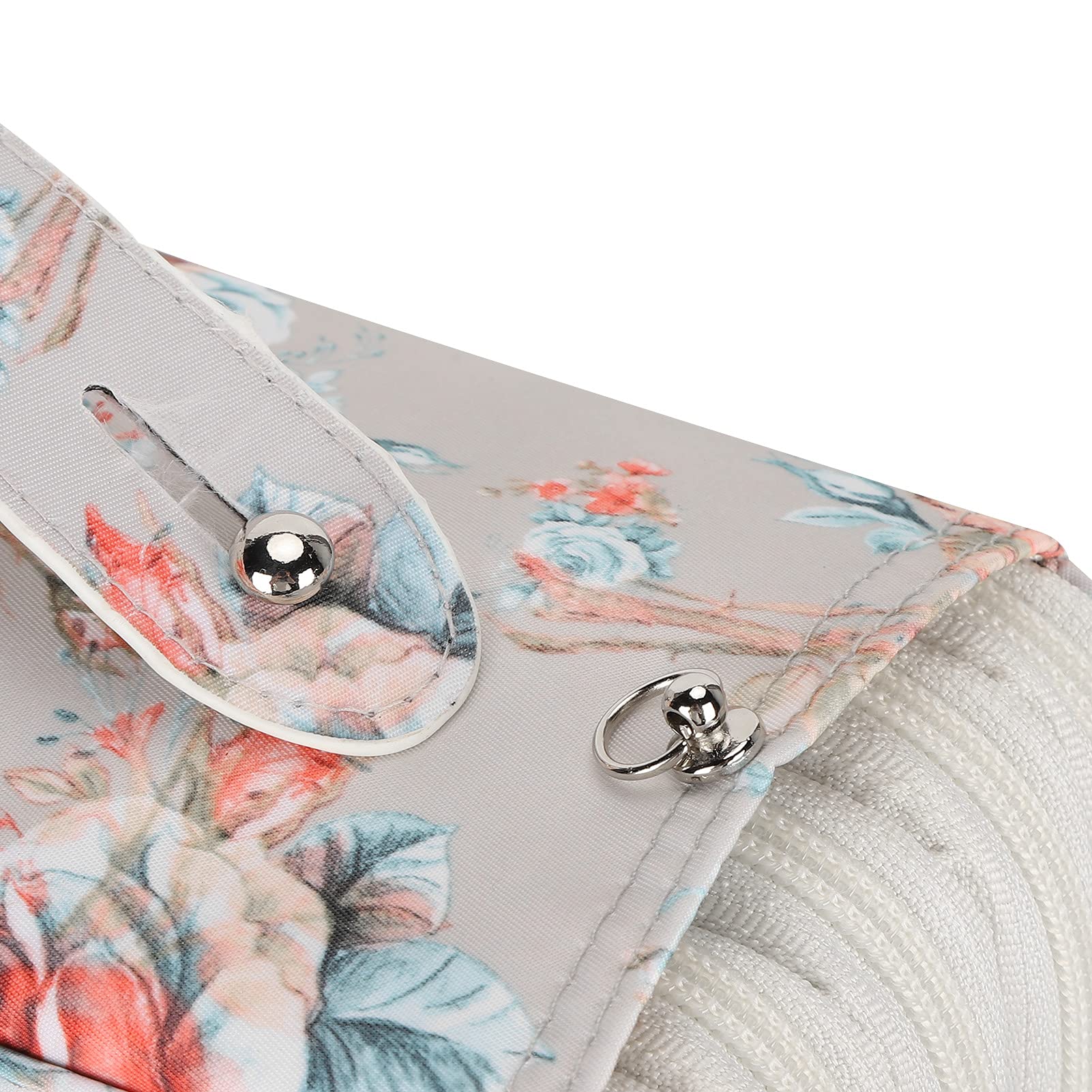 LenTLy Organizer für Buntstifte mit 250 Fächern, 20,5 X 28,5 X 10 cm Federmäppchen mit 252 Fächern, Mehrlagigem Reißverschluss mit Rosendruck, Tragbarer (Midi-Rose)