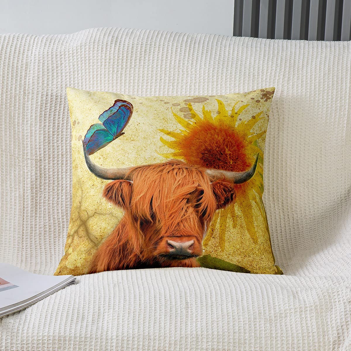 Federe Cuscino 40x40 Con Mucche Highlands - Set Da 2, Morbide E Reversibili, Arredo Camera Da Letto O Divano - 4