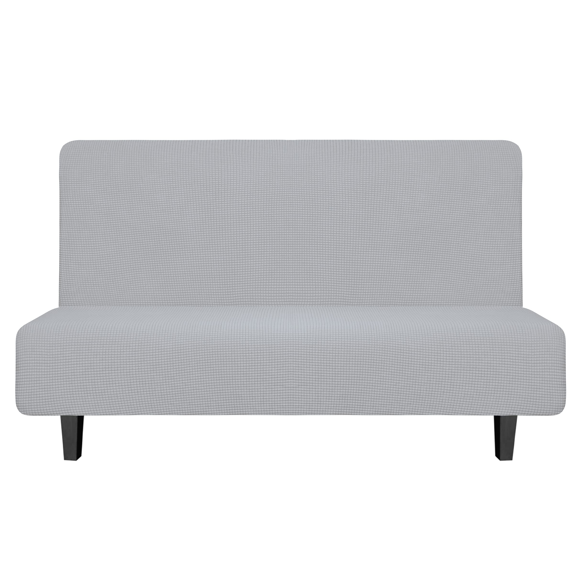 Easy-Going Stretch Medium Futon Slipcover Armless Futon Cover Silver Gray